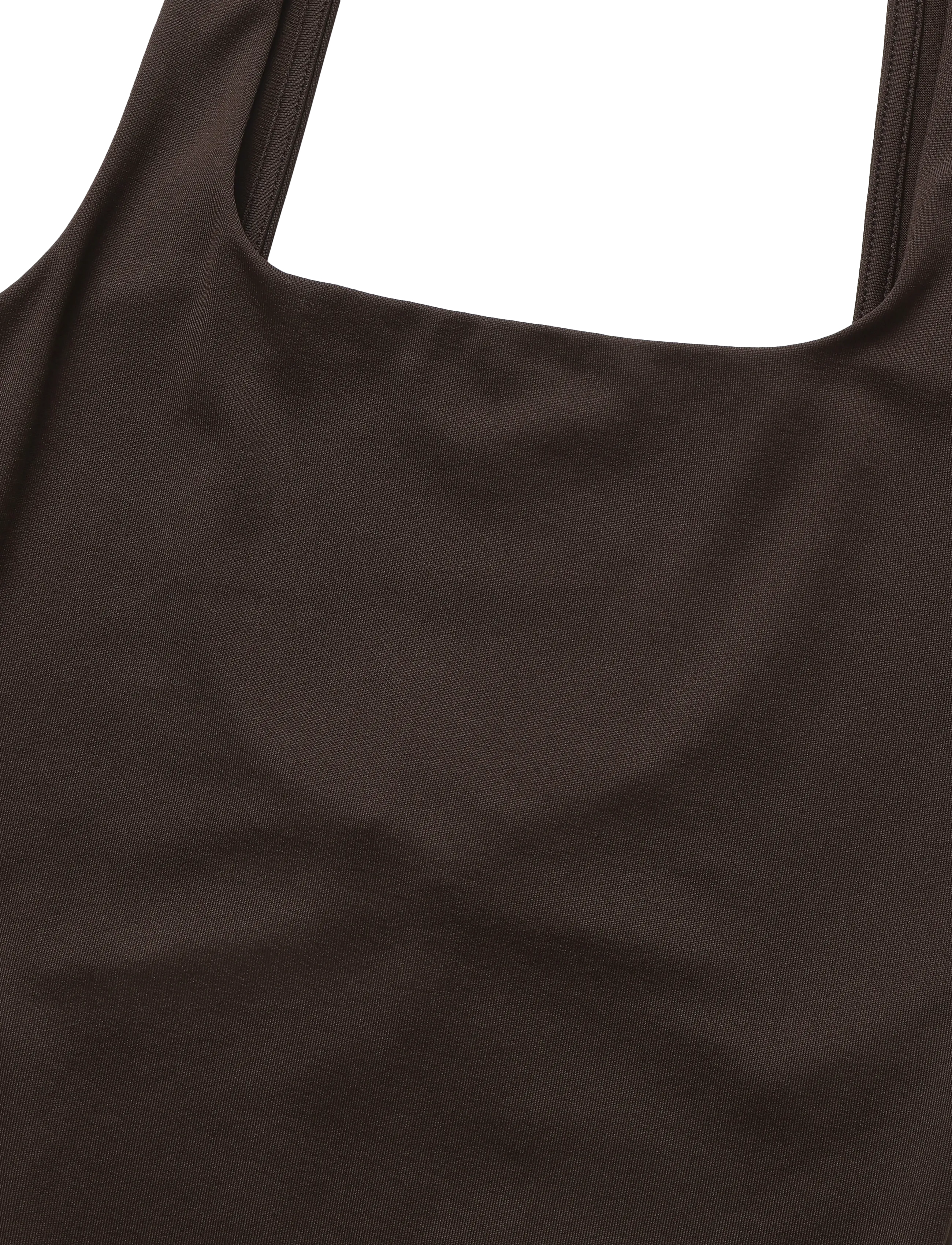 Gina Tricot - Square neck body - bodies - dark brown (7180) - 2