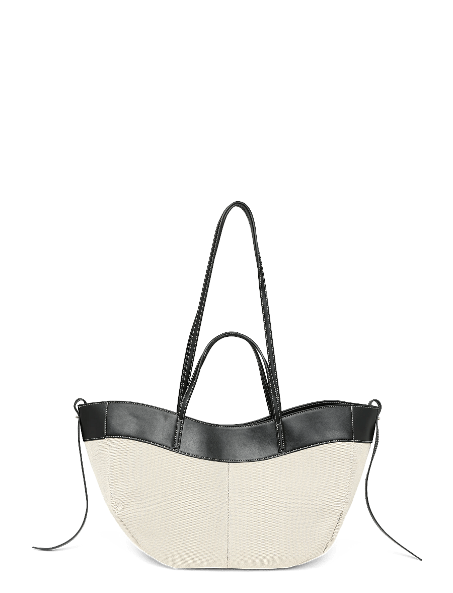 Gina Tricot - Canvas strap detail tote bag - kandekotid - offwhite/black (1461) - 0