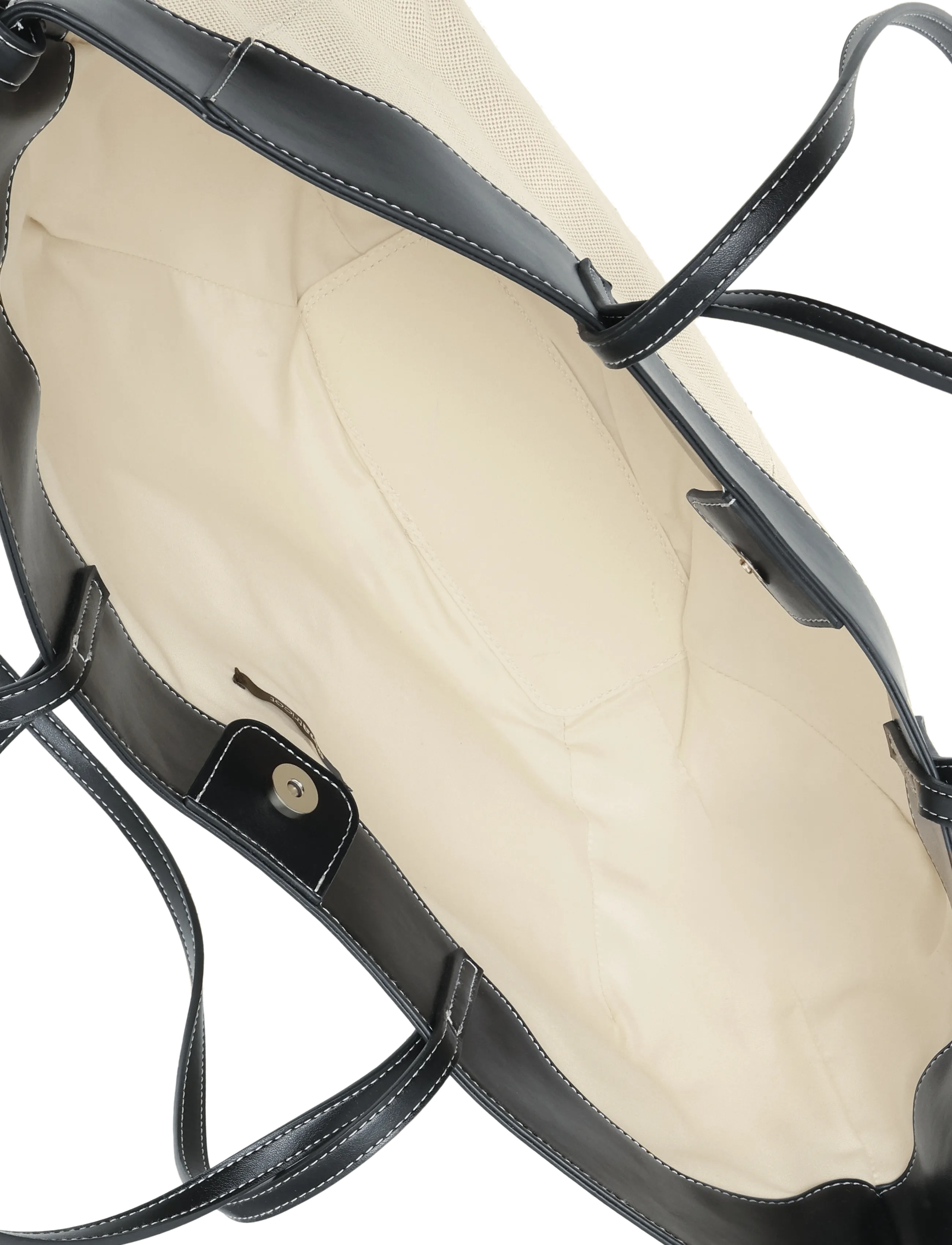 Gina Tricot - Canvas strap detail tote bag - offwhite/black (1461) - 3