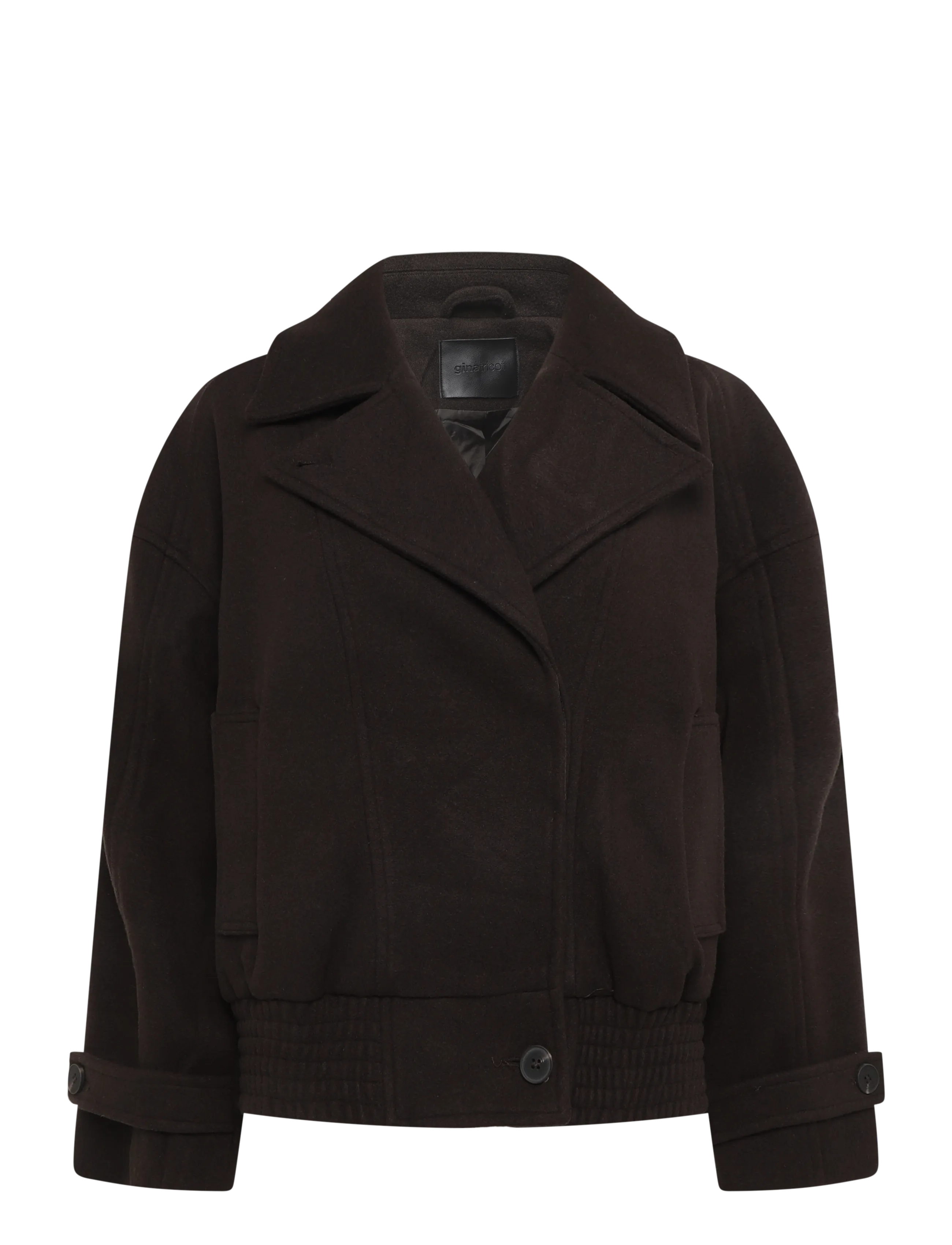 Gina Tricot Wool blend jacket - Vaatteet - DARK BROWN (7180) / brown