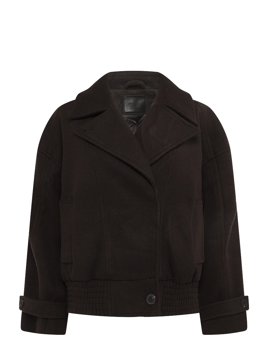 Gina Tricot - Wool blend jacket - uldjakker - dark brown (7180) - 0