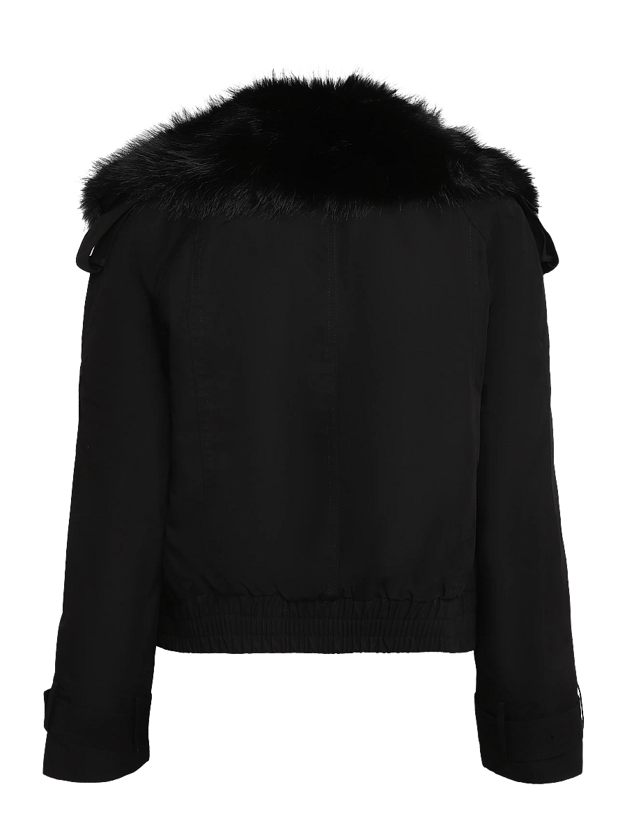 Gina Tricot - Short faux fur collar jacket - faux fur - black (9000) - 1