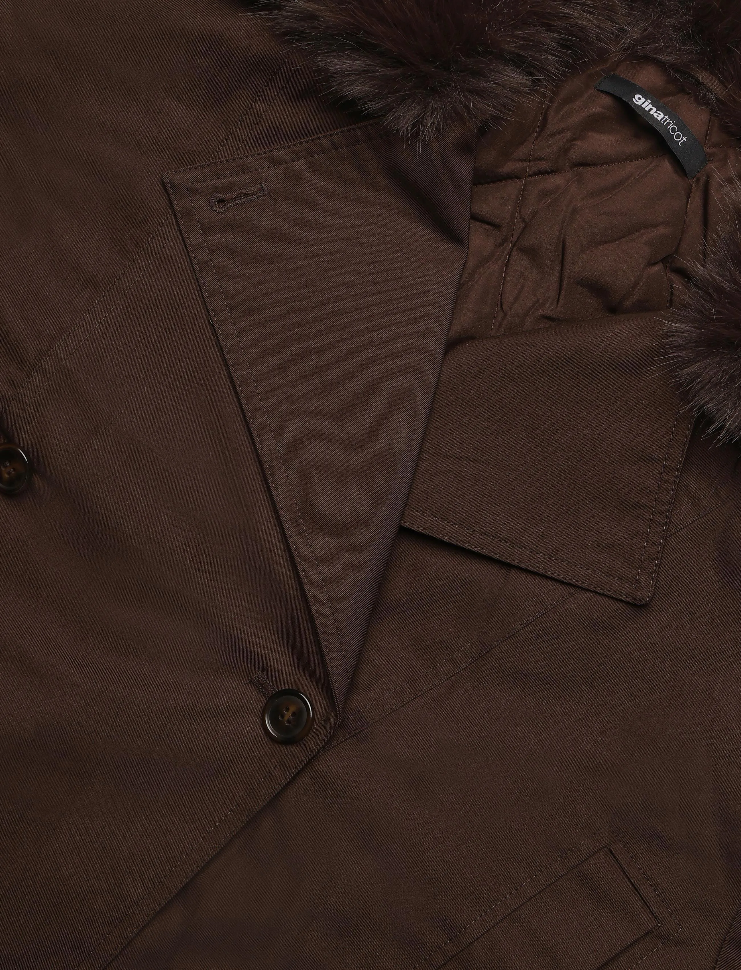 Gina Tricot - Short faux fur collar jacket - tekoturkikset - dark brown (7180) - 2