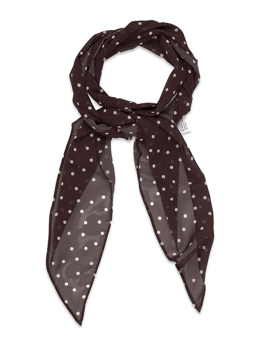 Gina Tricot - Slim chiffon scarf - modetrends - brown dot aop (7963) - 0