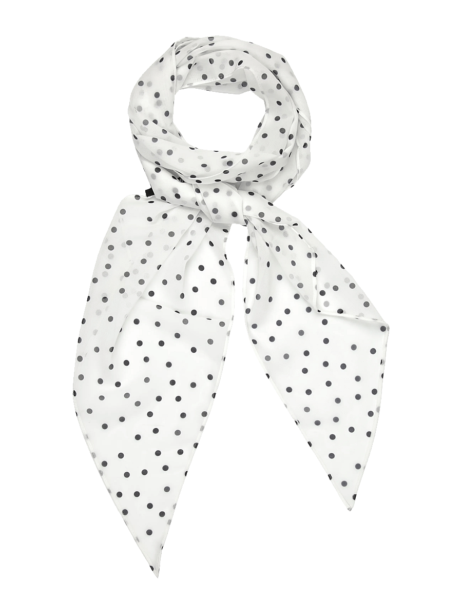 Gina Tricot - Slim chiffon scarf - modetrends - white dot - 0