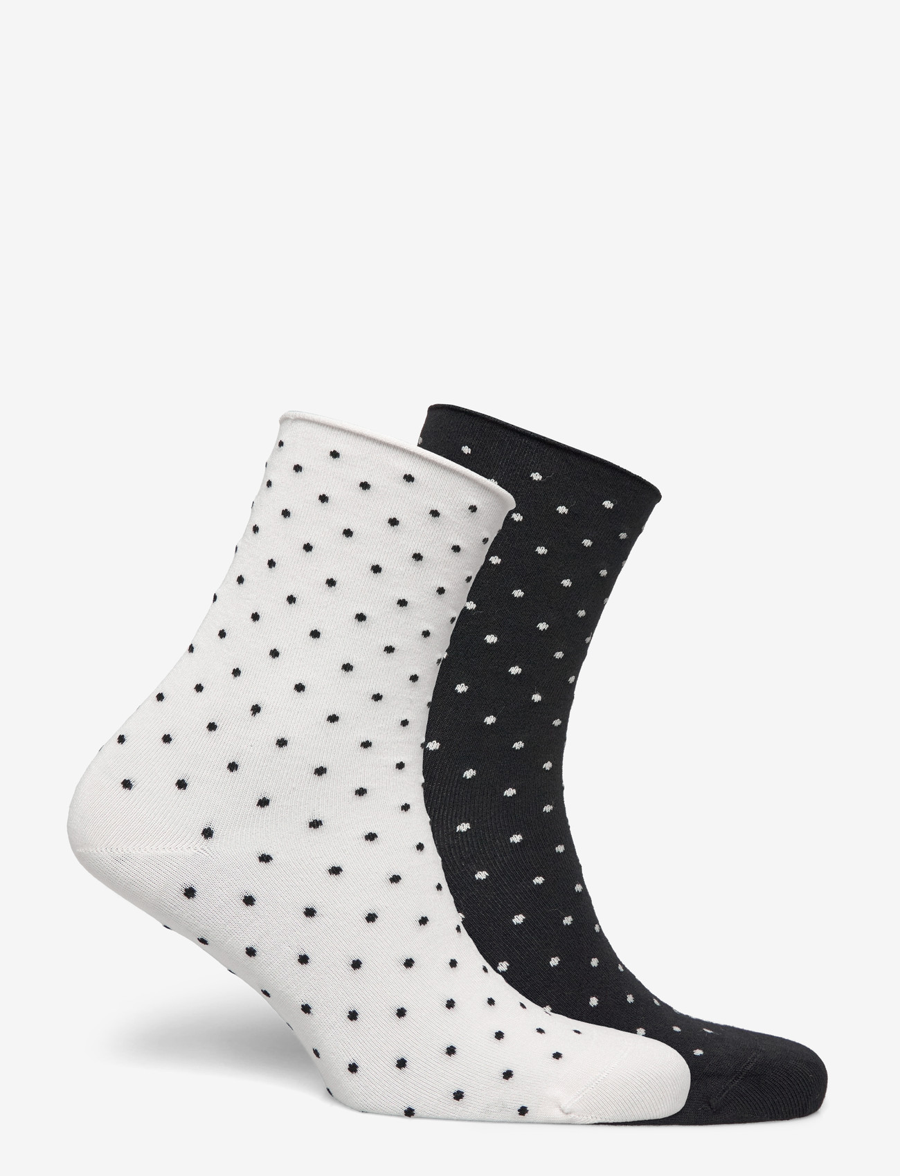 Gina Tricot - 2-pack dotted socks - ankelstrumpor - black/white - 1