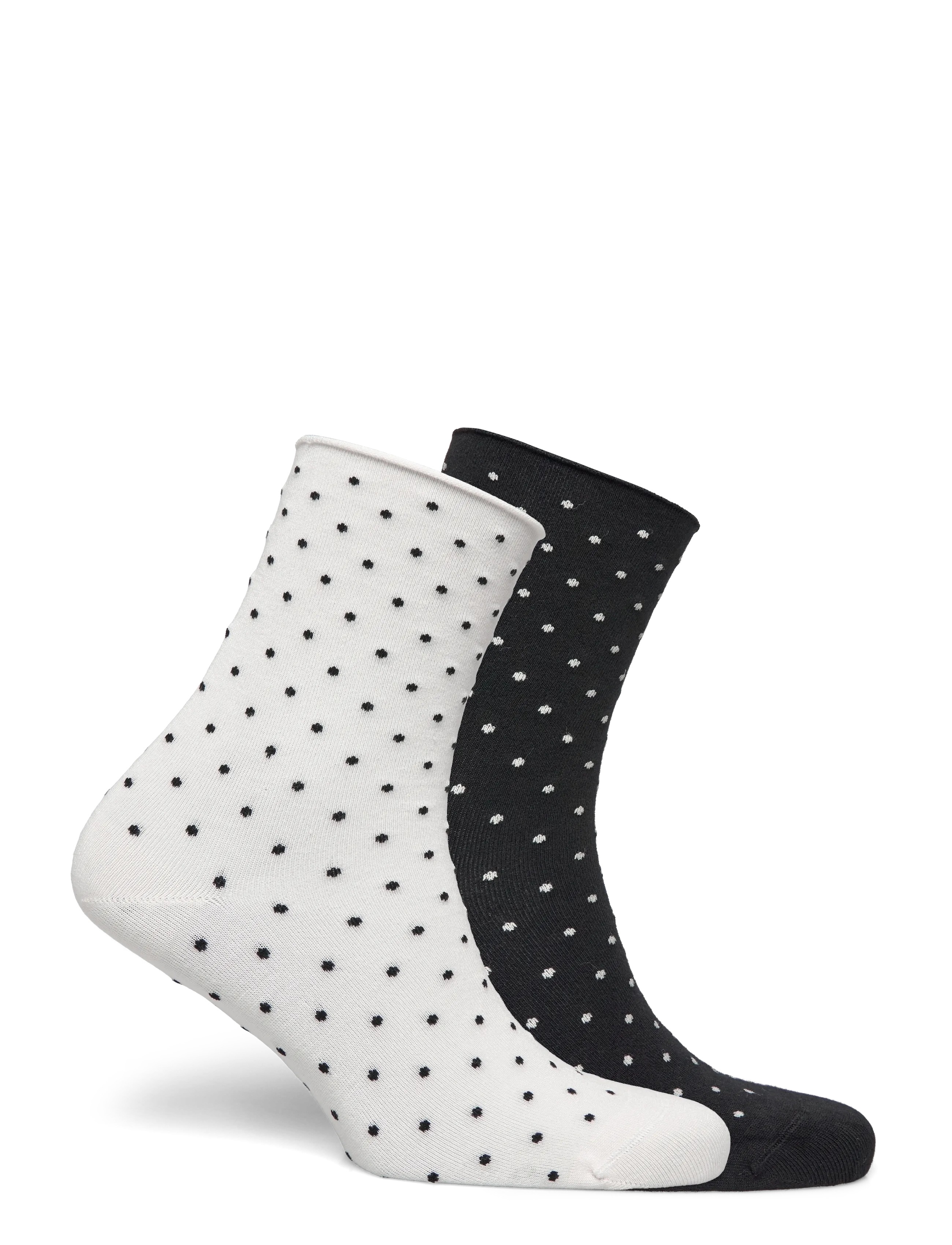 Gina Tricot - 2-pack dotted socks - ankle socks - black/white - 1