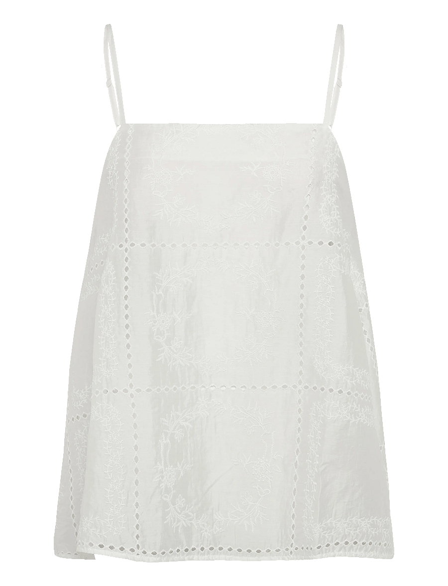 Gina Tricot - Embroidery top - palaidinukės be rankovių - offwhite - 1