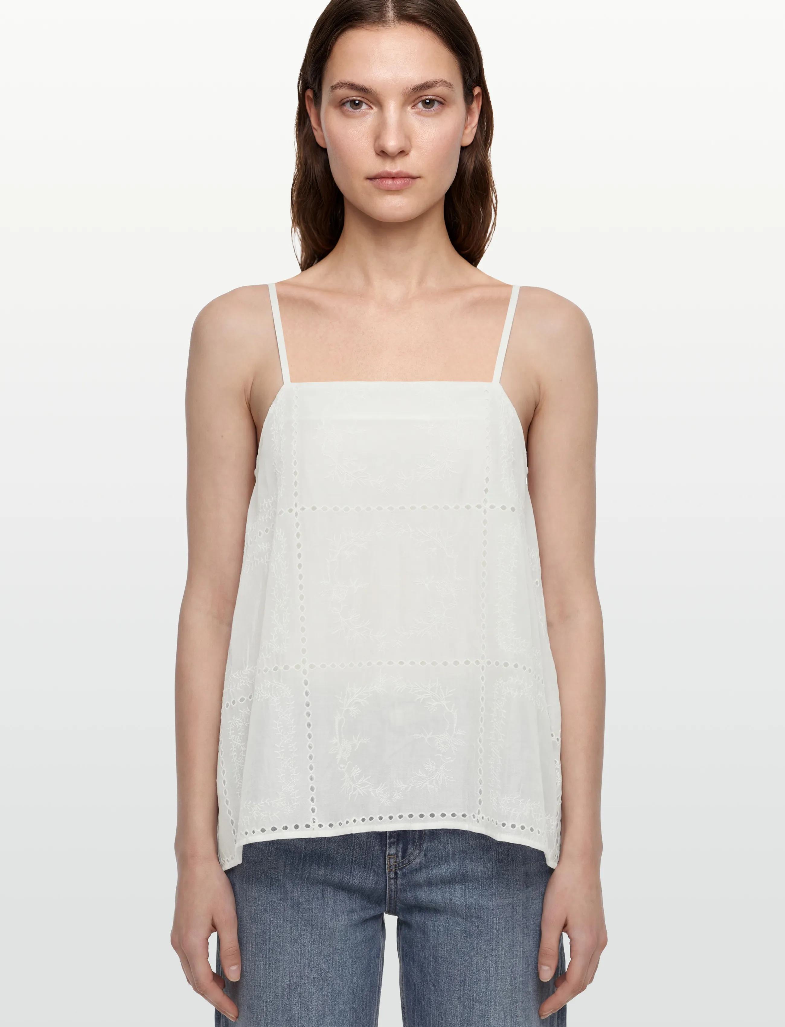 Gina Tricot - Embroidery top - linnen - offwhite - 3