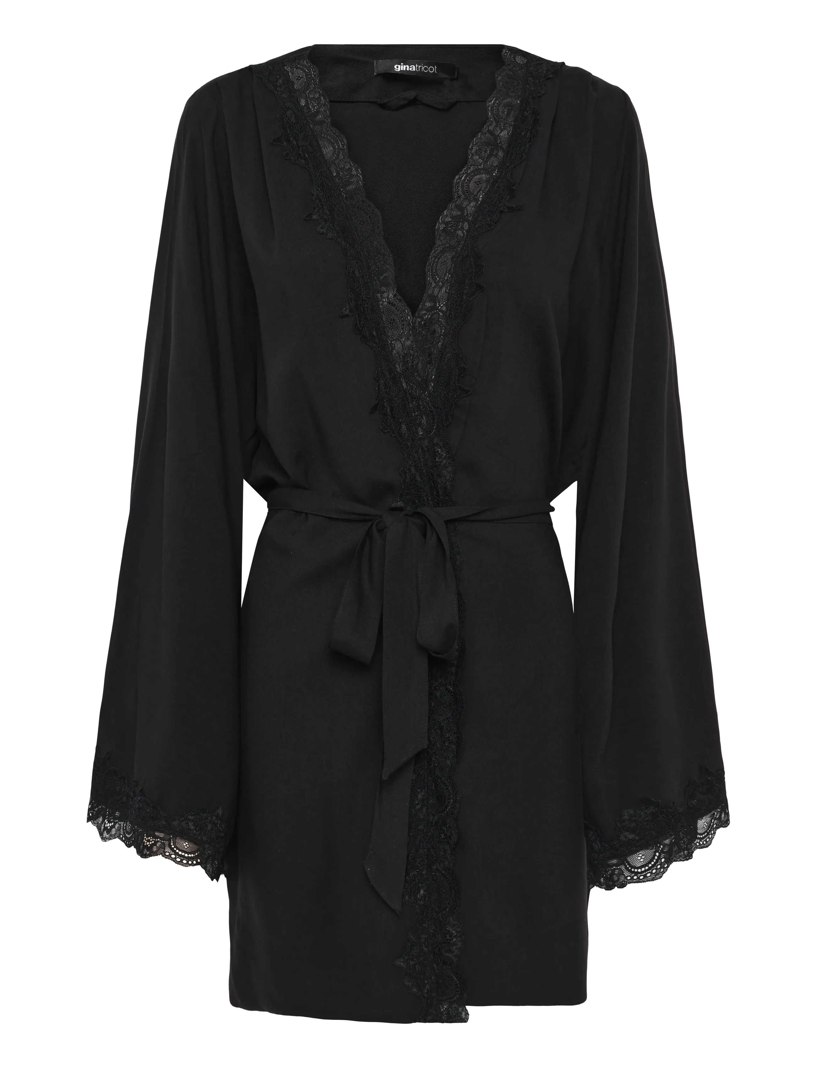 Gina Tricot Lace Loungewear Robe, M, Night & Loungewear, Schwarz - Robes, Frauen