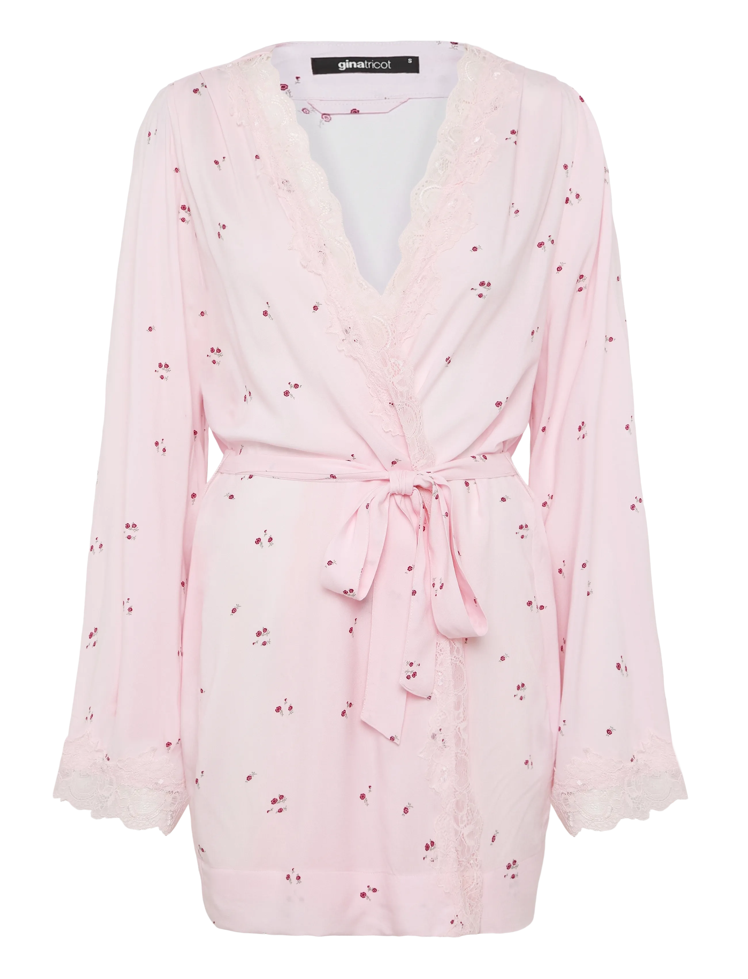 Gina Tricot Lace Loungewear Robe, S, Night & Loungewear, Rosa - Robes, Frauen