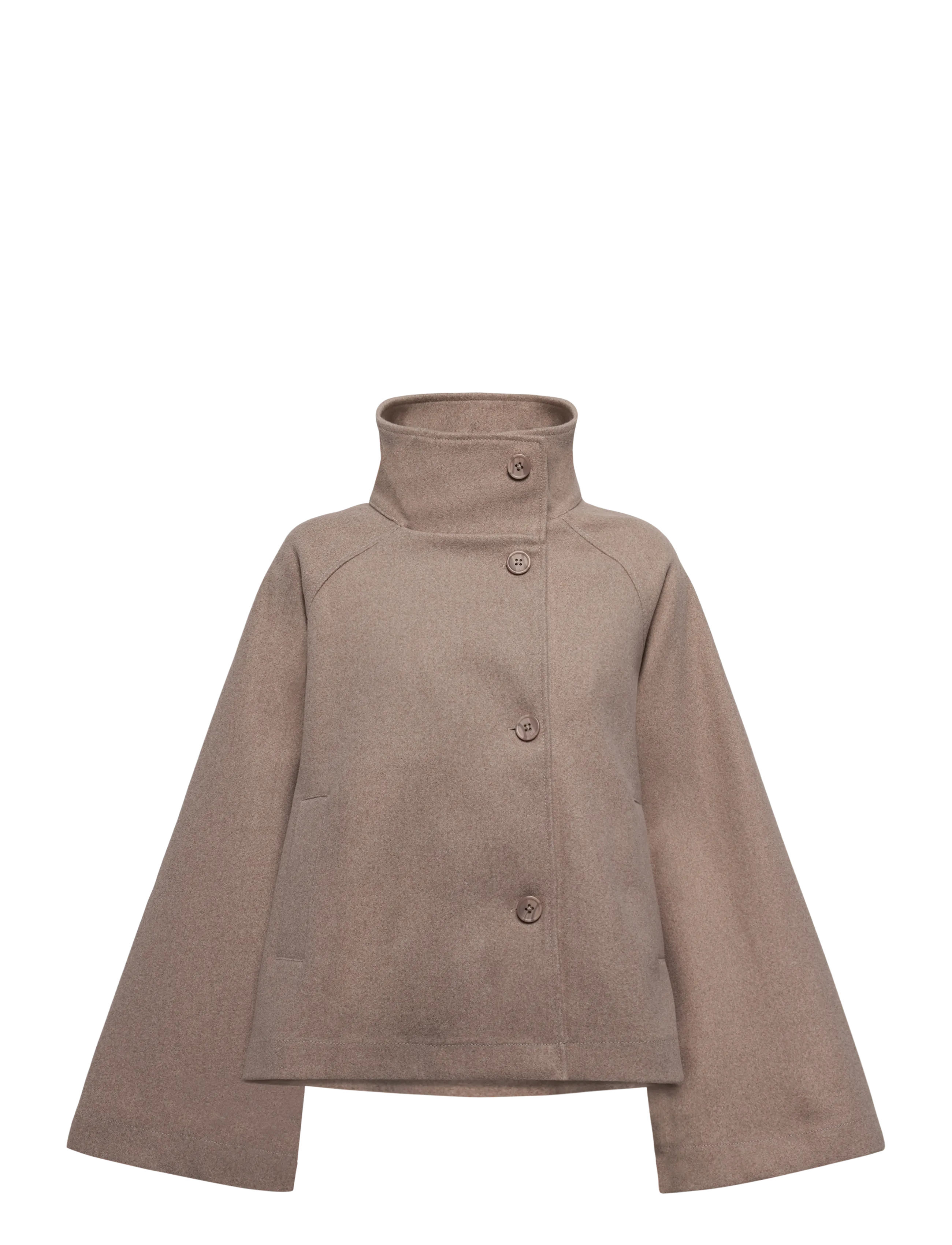 Gina Tricot - Wide sleeve felt jacket - leichte mäntel - beige melange (1186) - 1