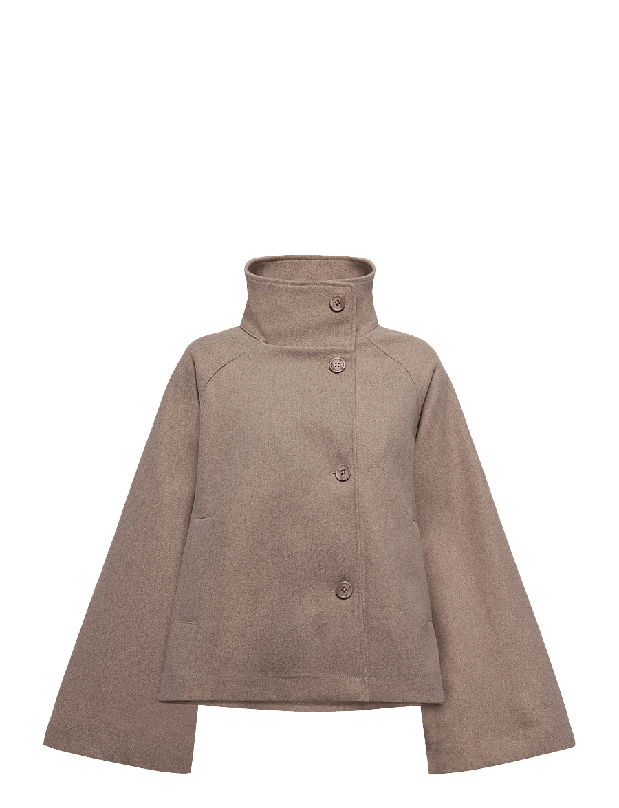 Gina Tricot - Wide sleeve felt jacket - leichte mäntel - beige melange (1186) - 1