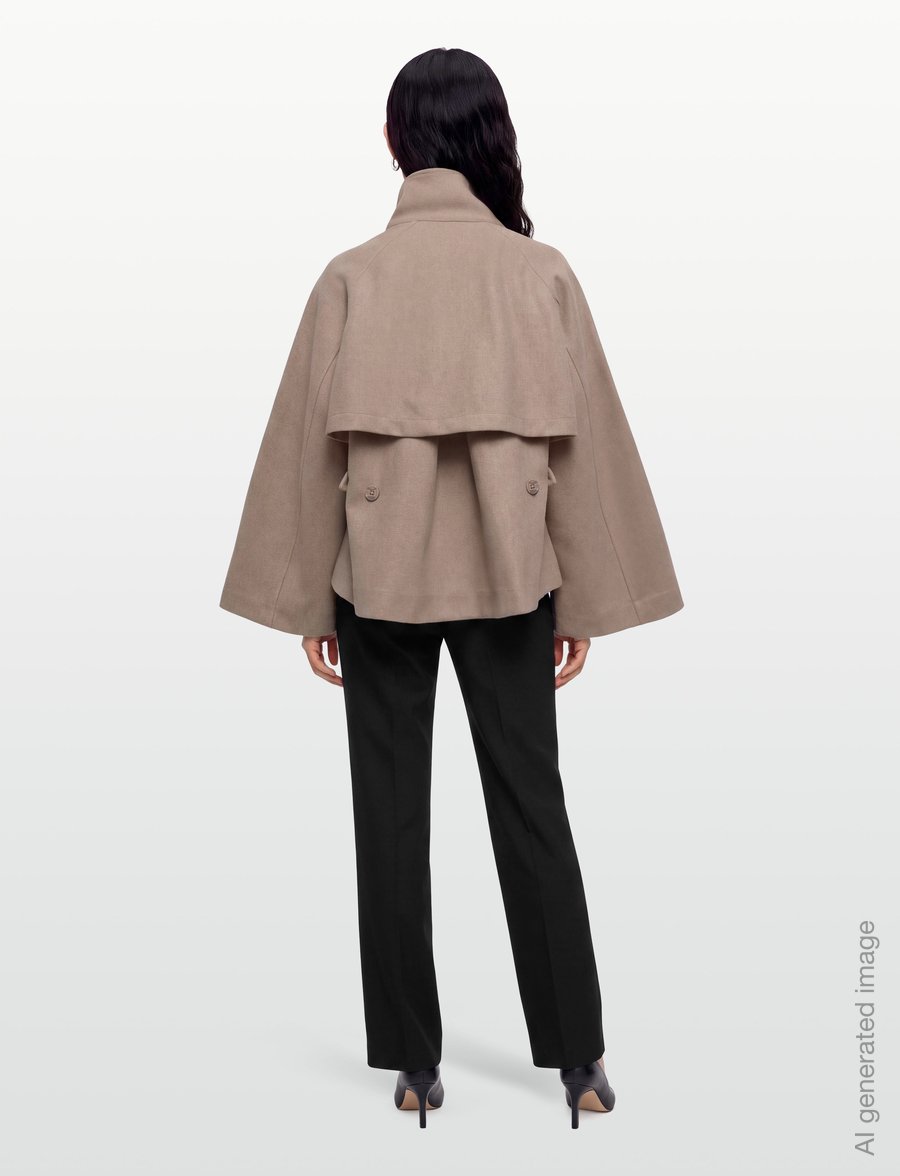 Gina Tricot - Wide sleeve felt jacket - leichte mäntel - beige melange (1186) - 4