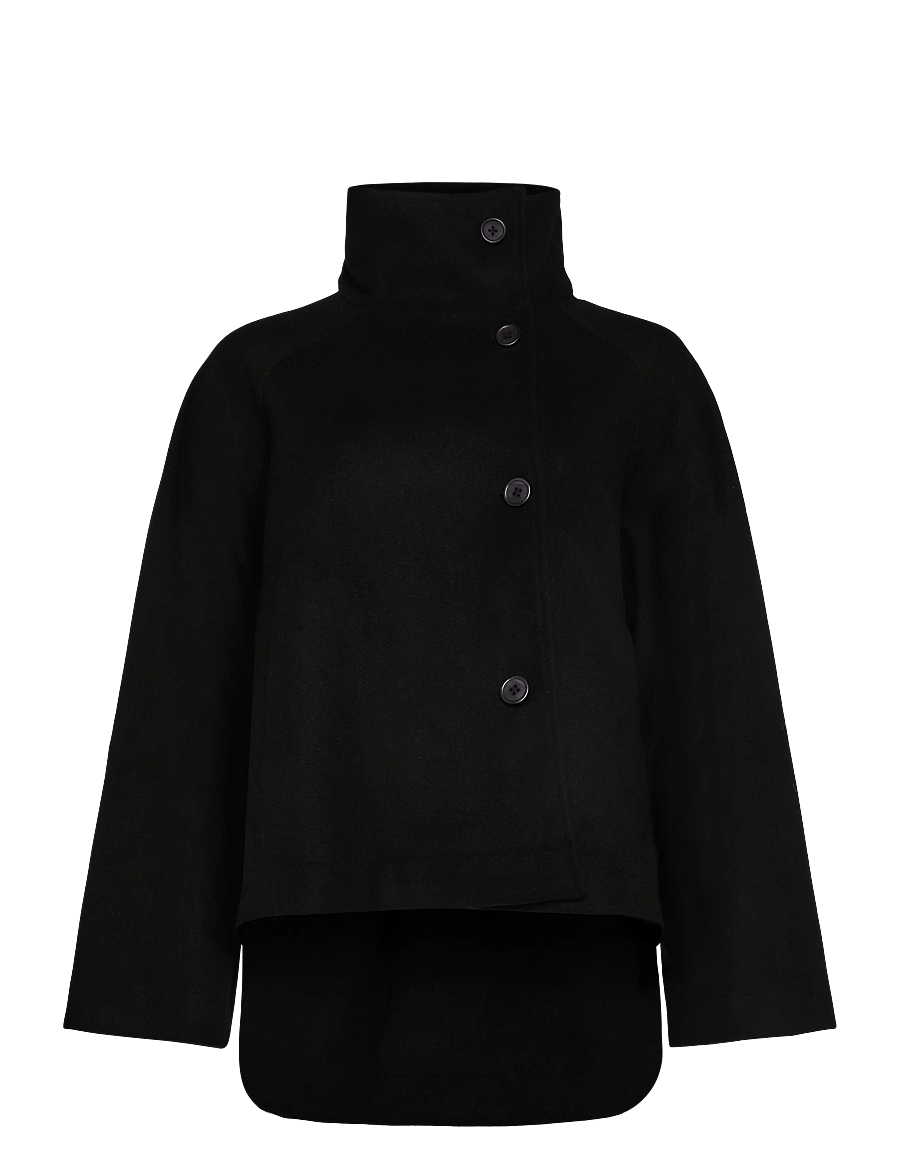 Gina Tricot - Wide sleeve felt jacket - lette frakker - black (9000) - 0