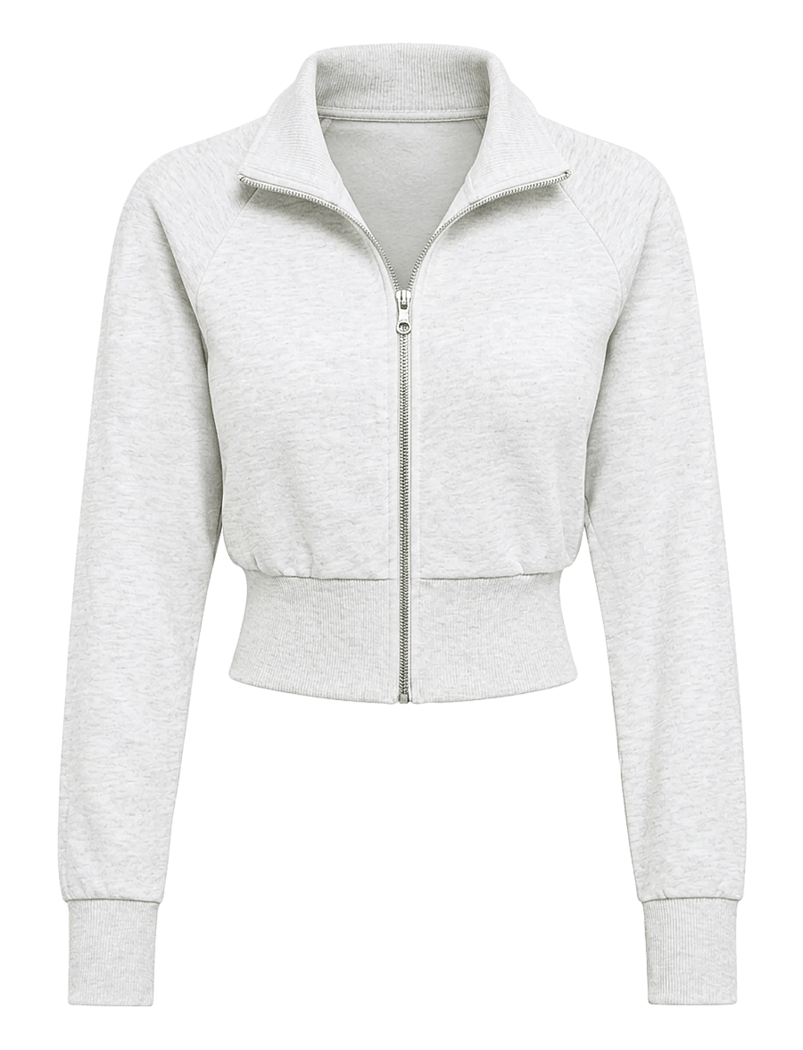 Gina Tricot - Zip sweater - lühikesed topid - lt grey melange - 0