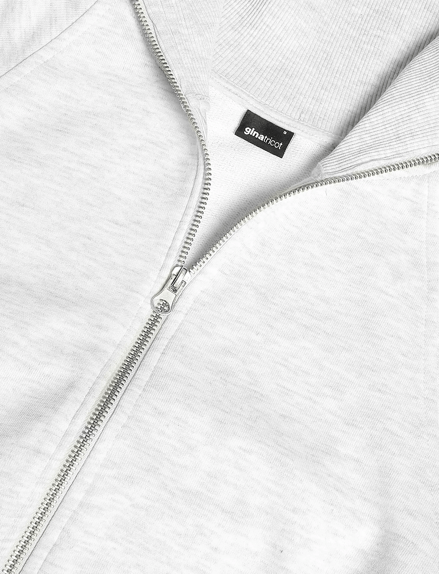 Gina Tricot - Zip sweater - lühikesed topid - lt grey melange - 2