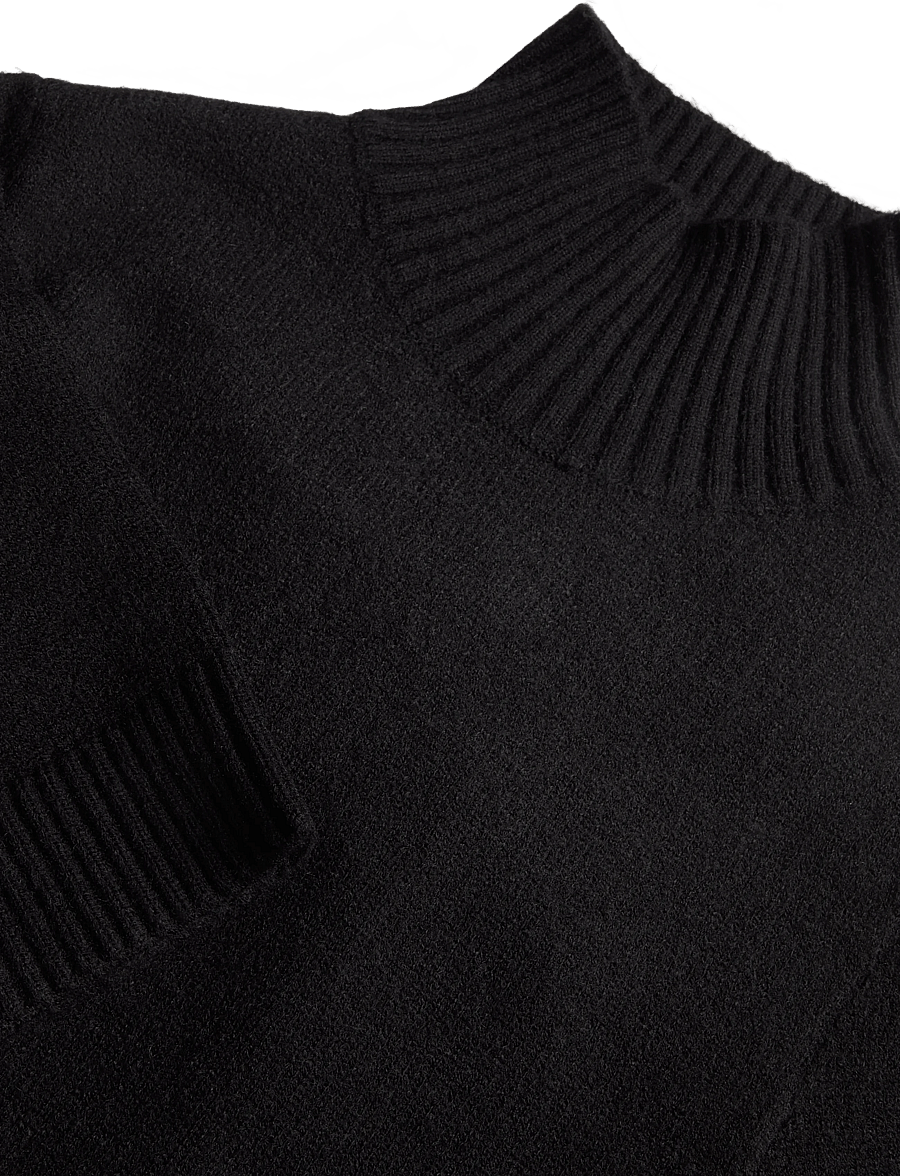 Gina Tricot - Short sleeve knitted polo top - striktrøjer - black (9000) - 2