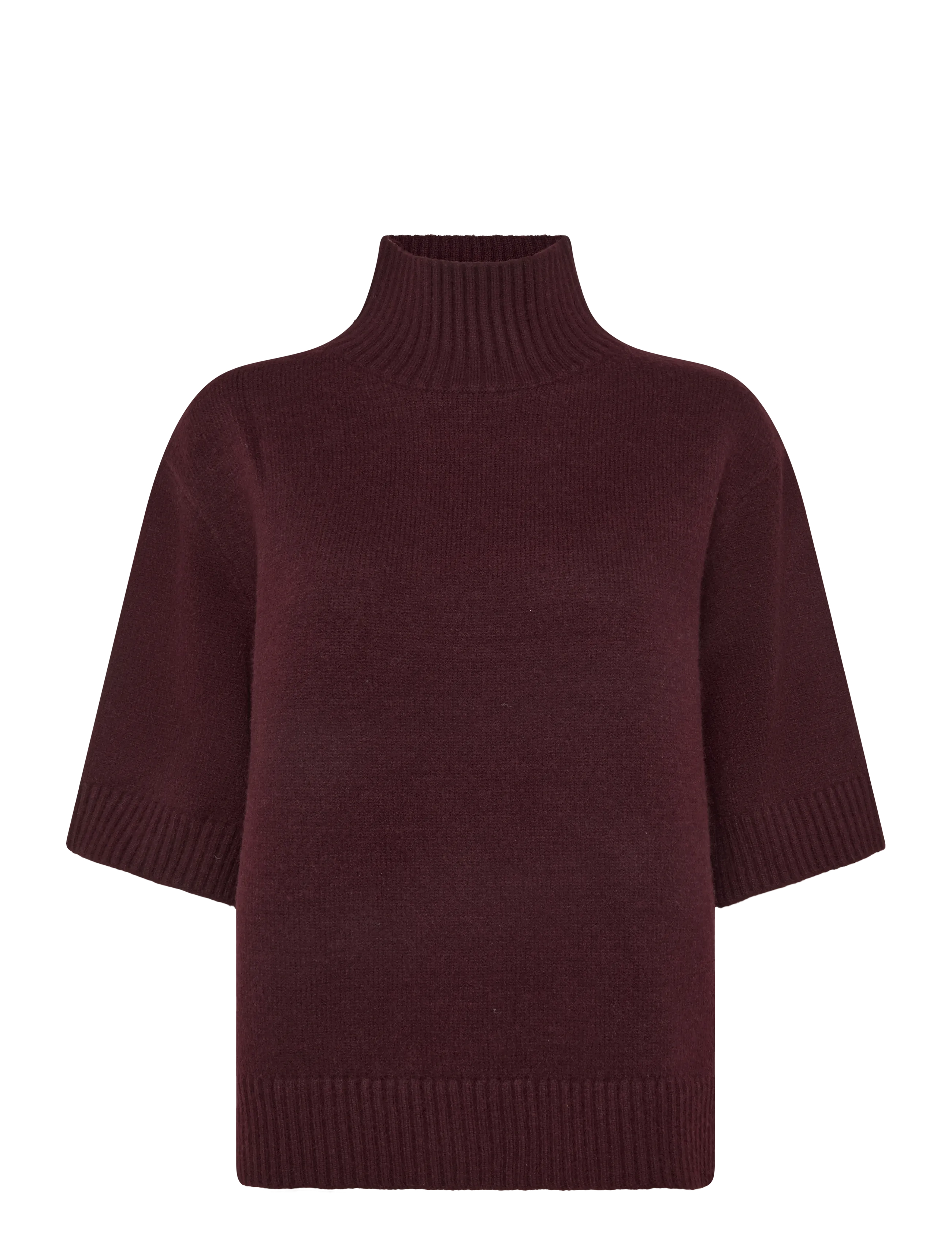 Gina Tricot Short sleeve knitted polo top - Stickat - DARK WINE (3966) / burgundy
