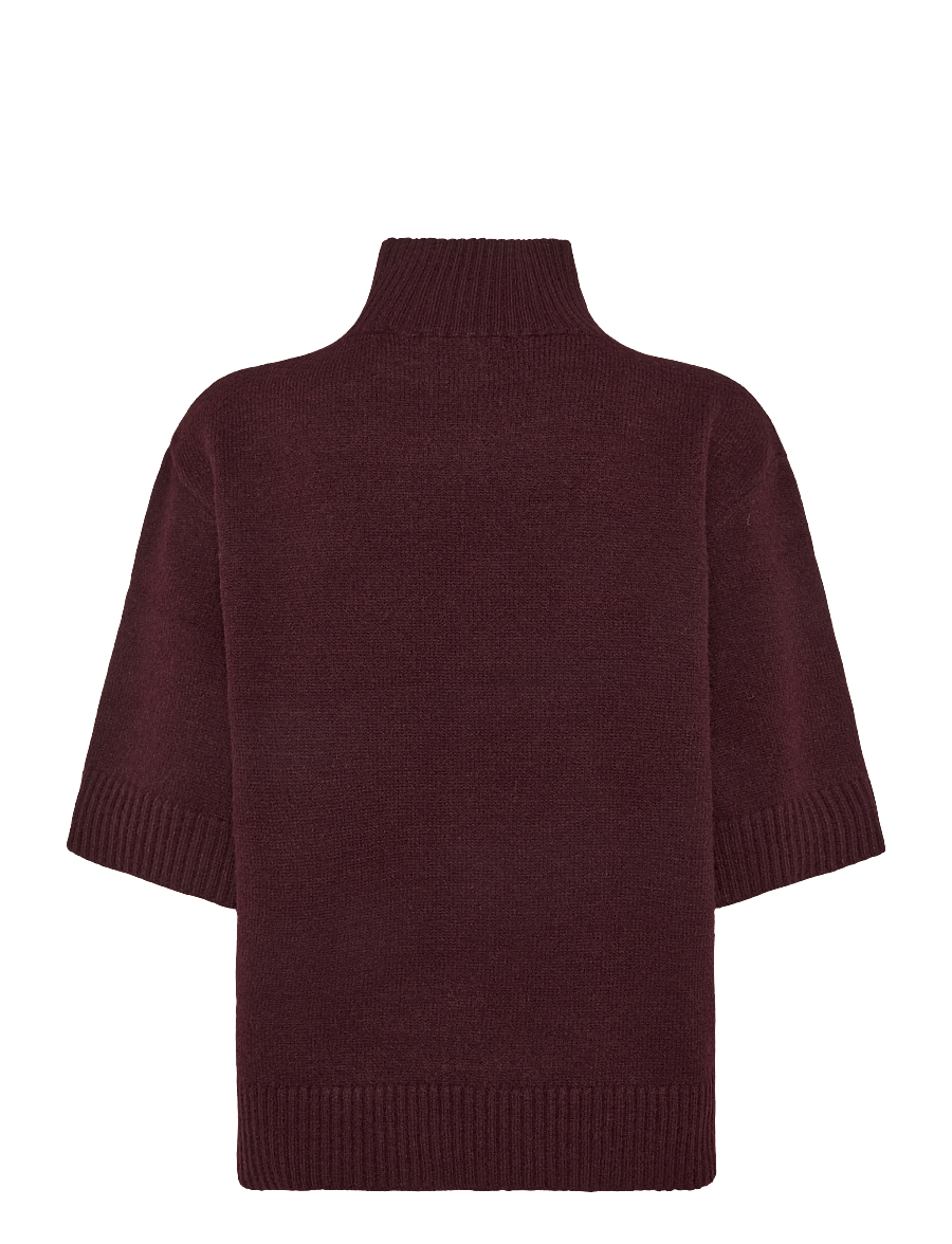 Gina Tricot - Short sleeve knitted polo top - stickade tröjor - dark wine (3966) - 1