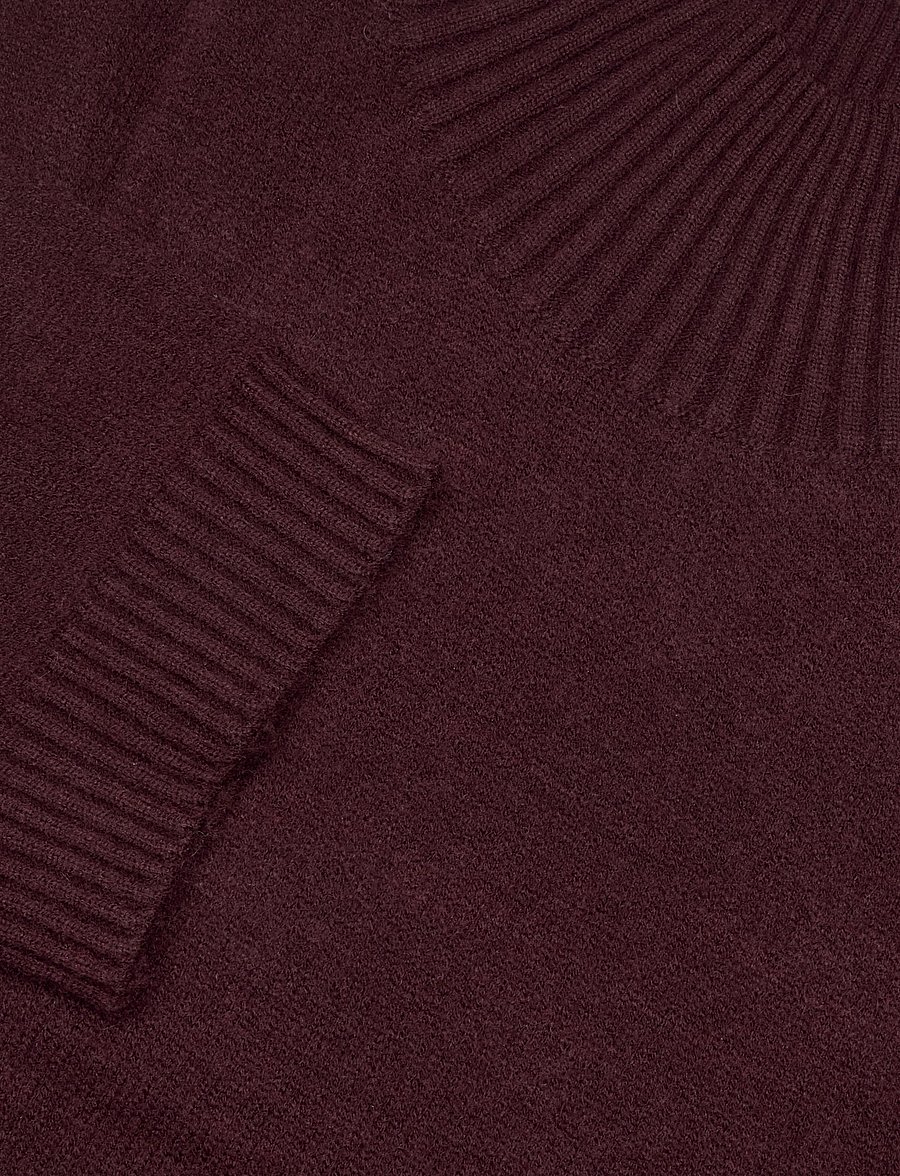 Gina Tricot - Short sleeve knitted polo top - stickade tröjor - dark wine (3966) - 2