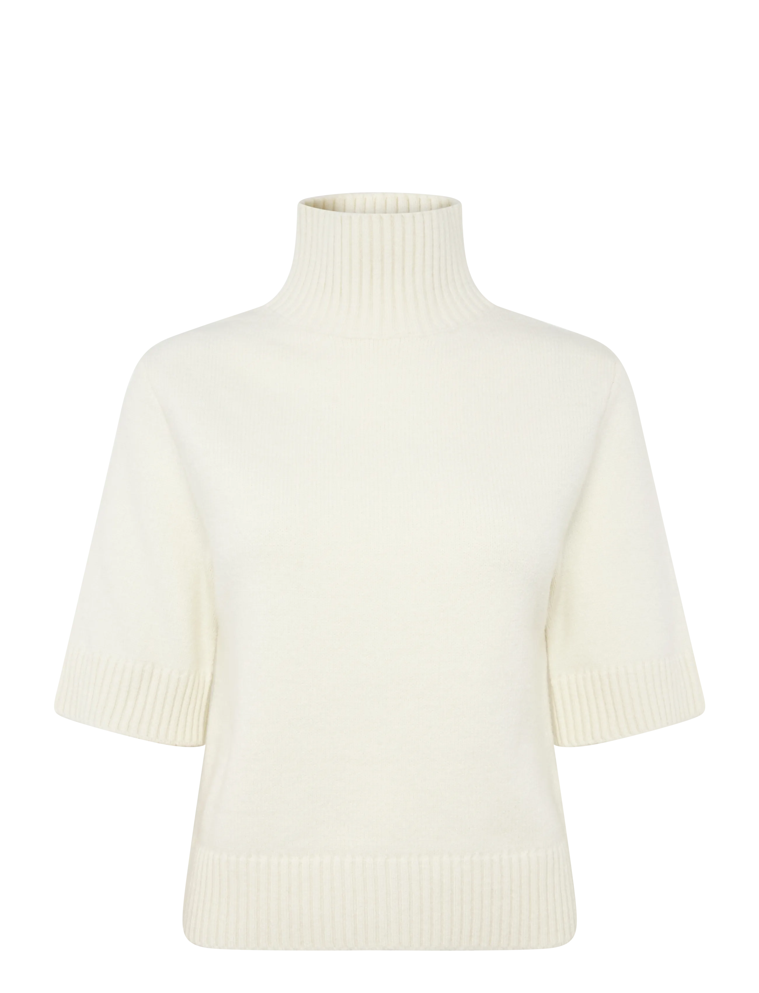 Gina Tricot Short sleeve knitted polo top - Clothing - GARDENIA (1496) / cream