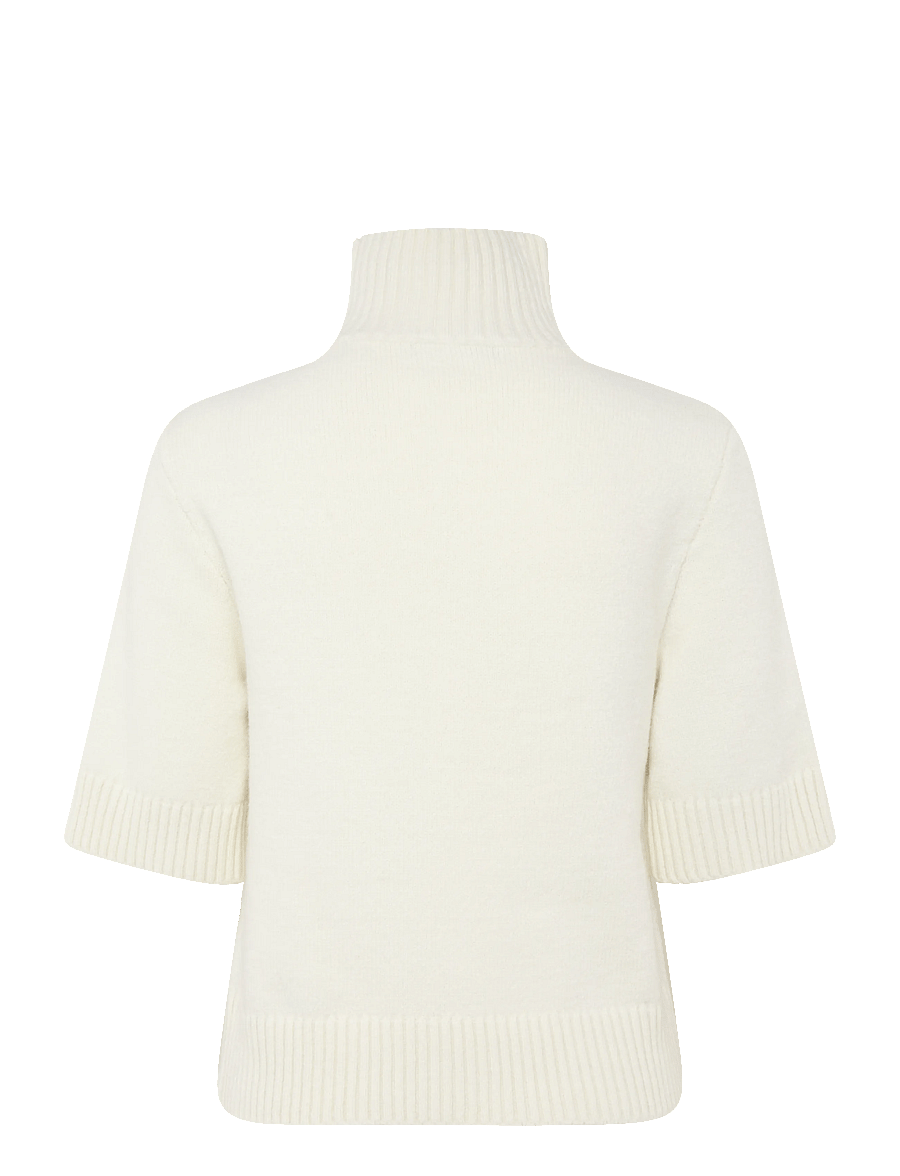 Gina Tricot - Short sleeve knitted polo top - striktrøjer - gardenia (1496) - 1