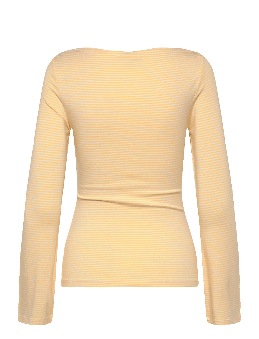 Gina Tricot - Boatneck loungewear top - oberteile - yellow stripe (2086) - 1