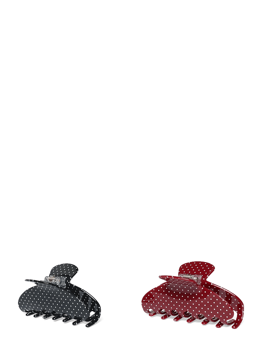 Gina Tricot - 2-pack dotted hair clip - hårspännen - black/red (9120) - 0