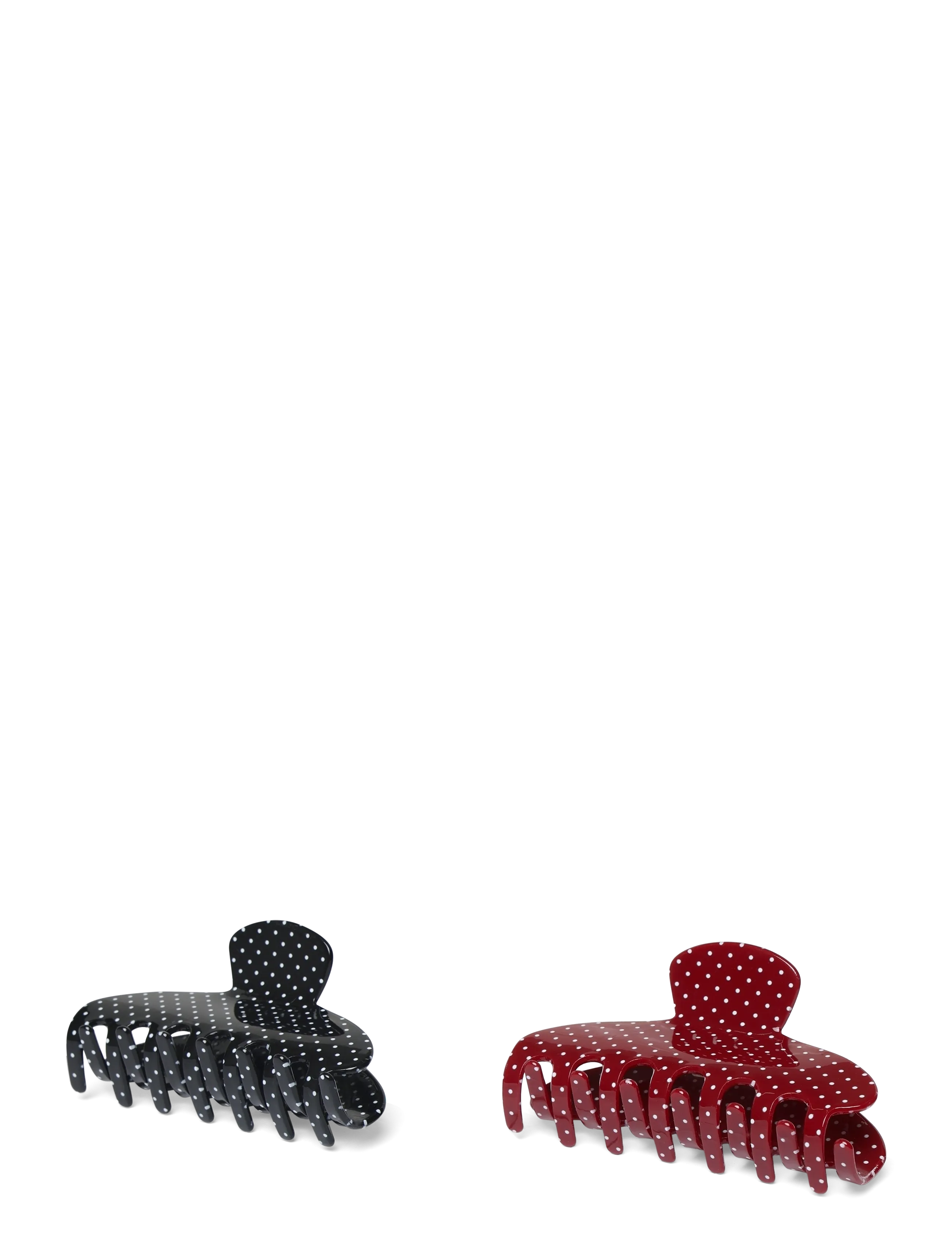 Gina Tricot - 2-pack dotted hair clip - hair clips - black/red (9120) - 1