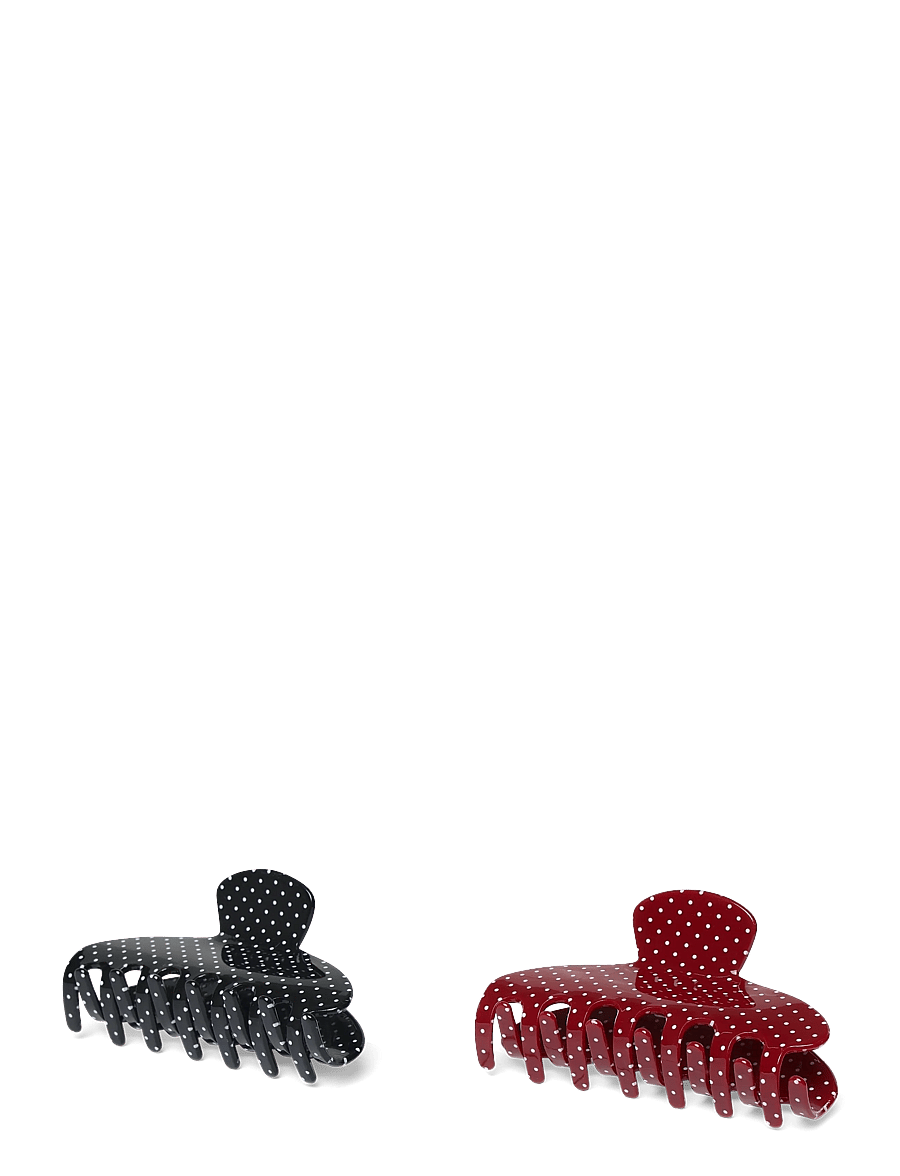 Gina Tricot - 2-pack dotted hair clip - hårspännen - black/red (9120) - 1