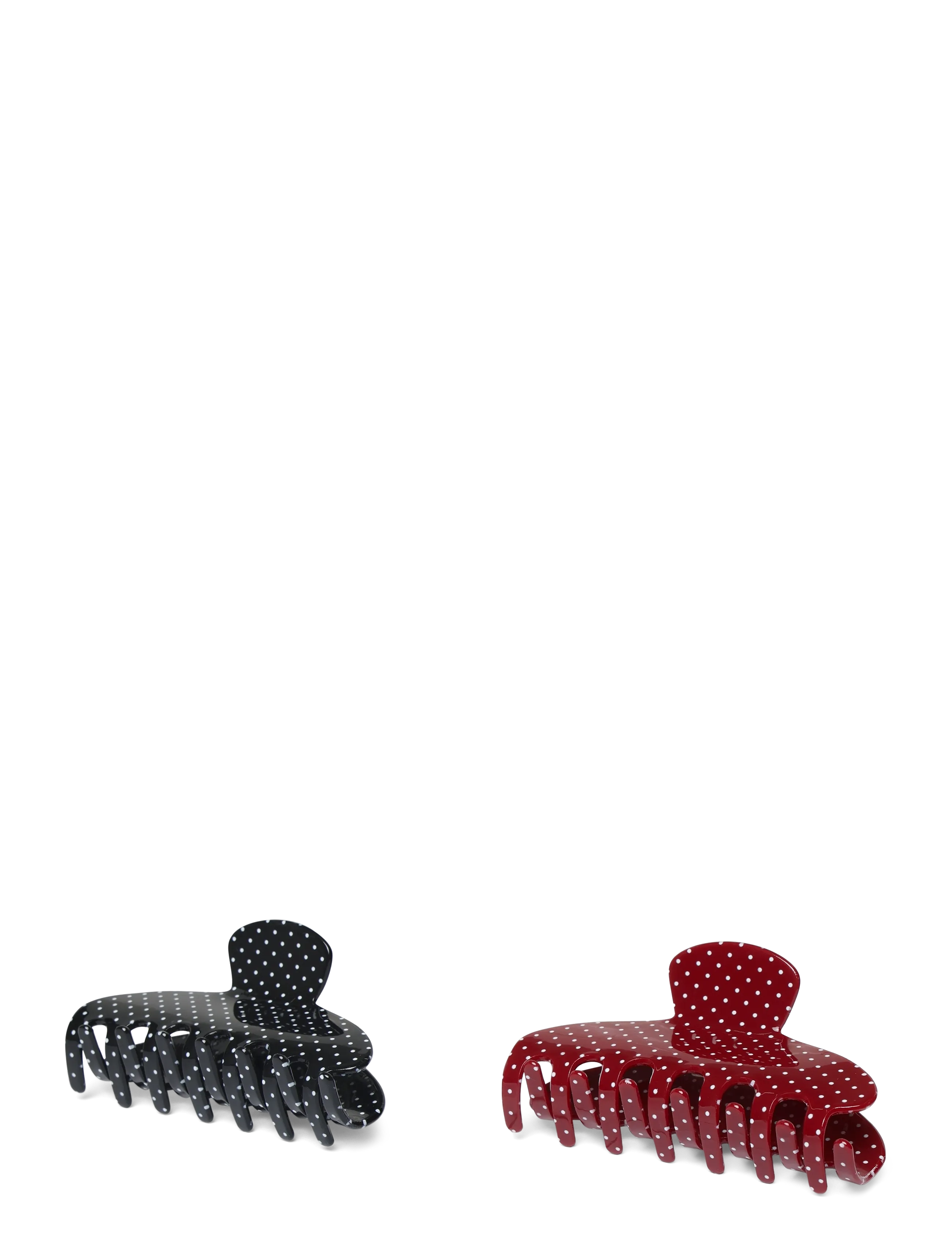 Gina Tricot - 2-pack dotted hair clip - hair clips - black/red (9120) - 1