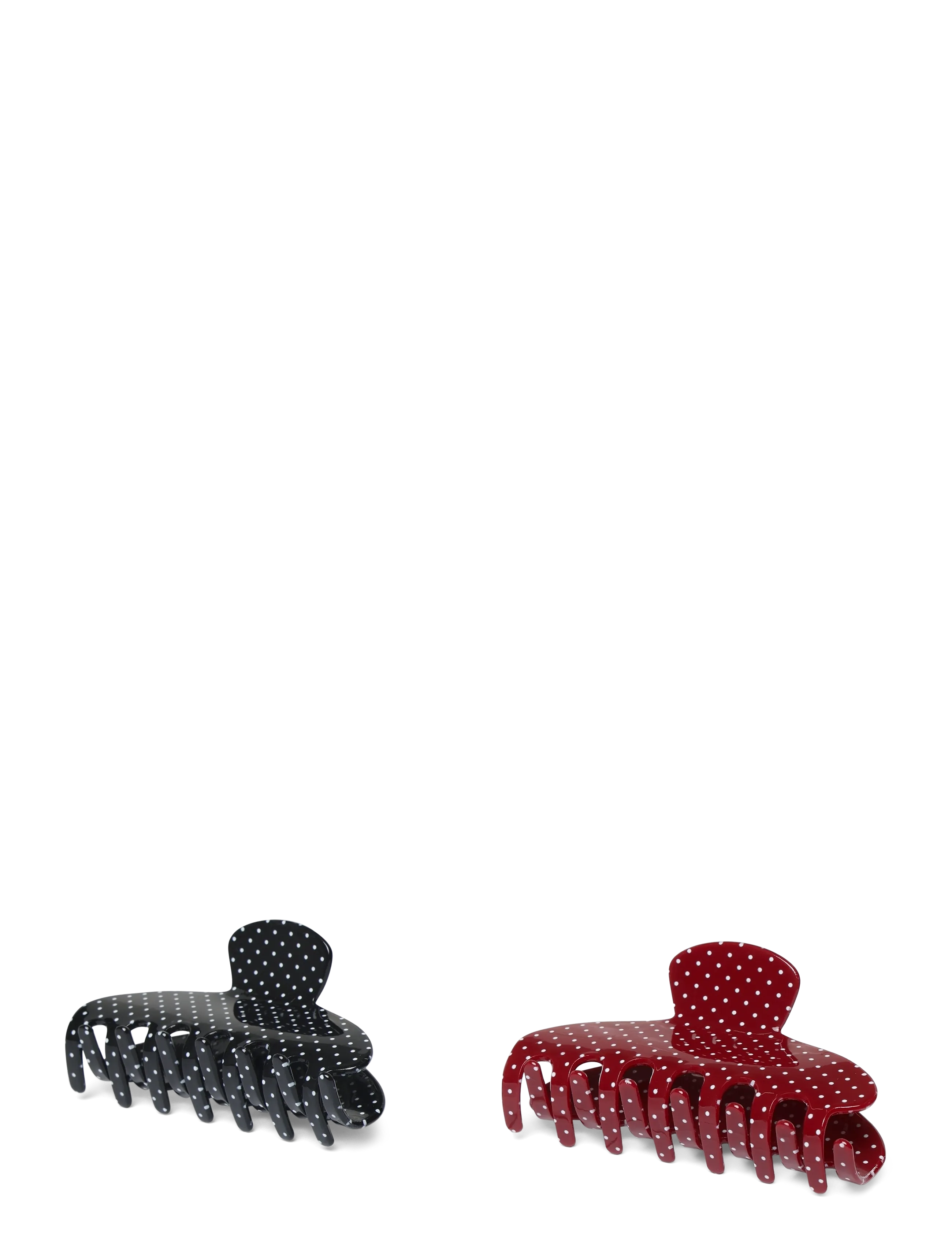 Gina Tricot - 2-pack dotted hair clip - barrette - black/red (9120) - 1