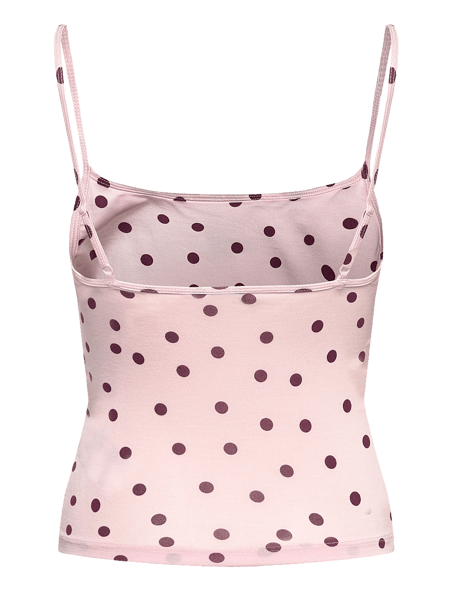 Gina Tricot - Strap loungewear singlet - oberteile - pink dot - 1