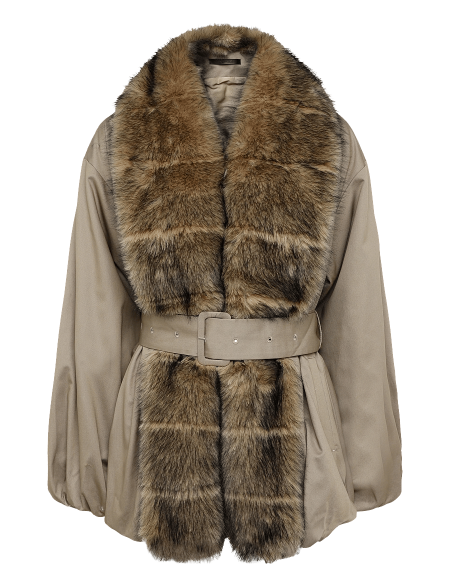 Gina Tricot - Faux fur collar padded jacket - talvitakit - beige (1040) - 0