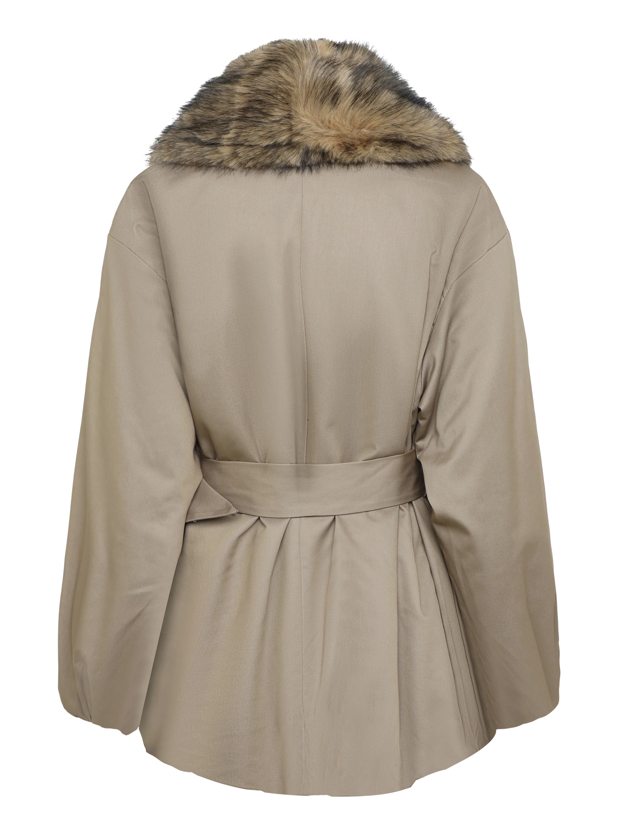 Gina Tricot - Faux fur collar padded jacket - beige (1040) - 1