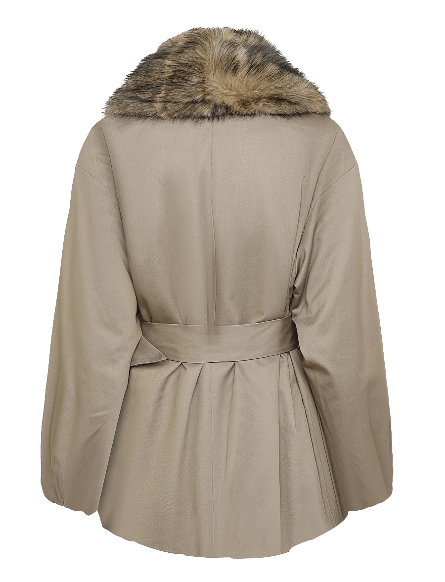 Gina Tricot - Faux fur collar padded jacket - talvitakit - beige (1040) - 1
