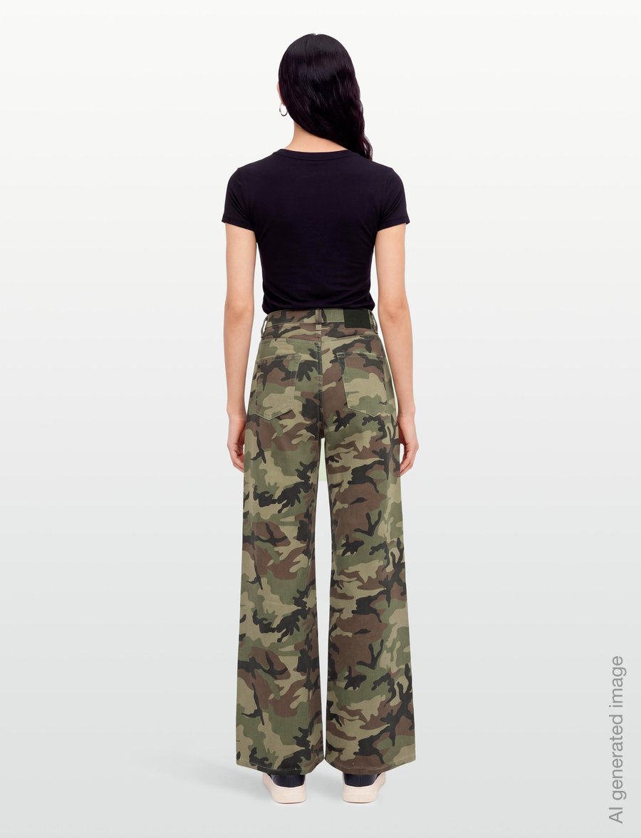Gina Tricot - Baggy babe jeans - hosen mit weitem bein - camo - 4