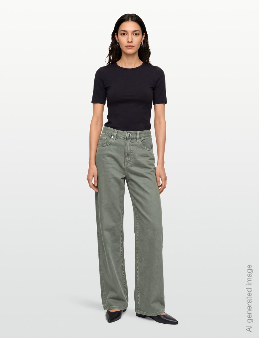 Gina Tricot - Baggy babe jeans - szerokie dżinsy - khaki (7260) - 0