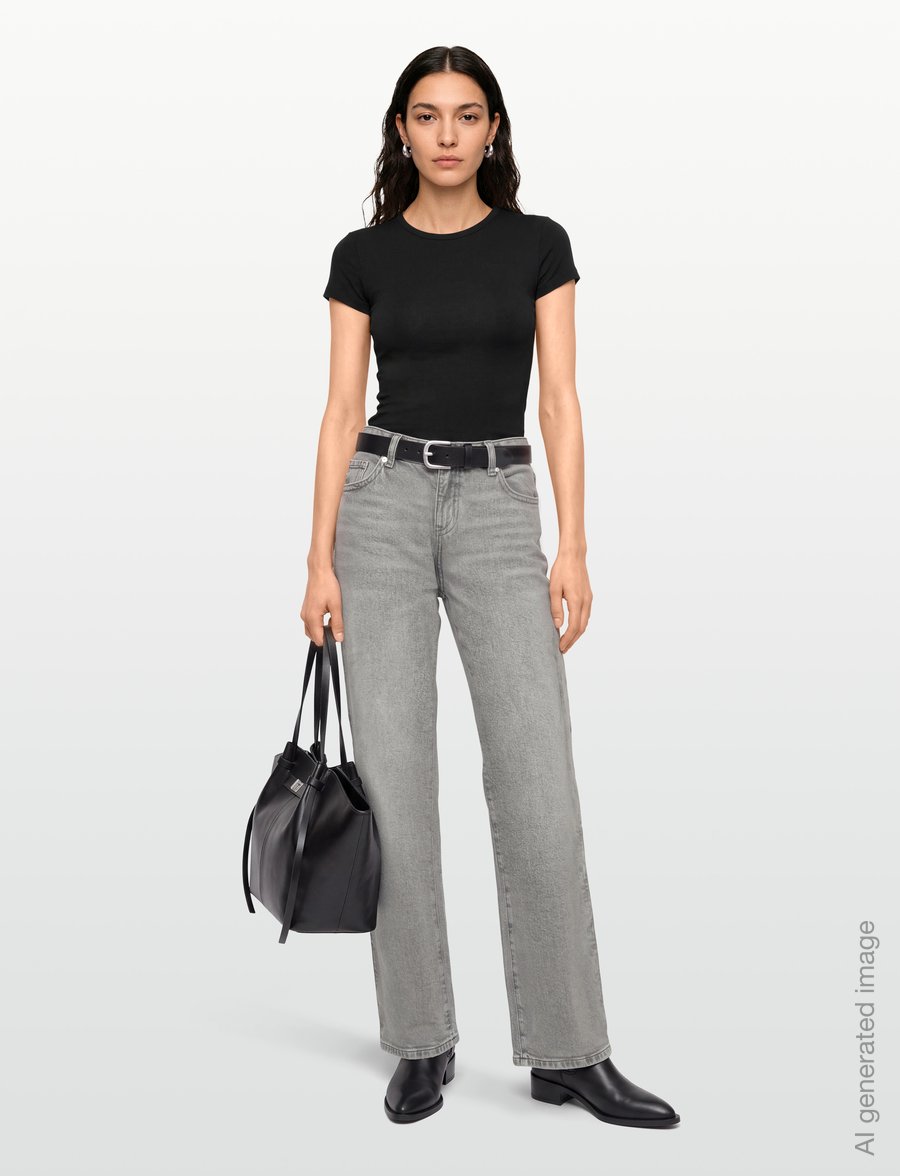 Gina Tricot - Rebel low wide jeans - hosen mit weitem bein - lt grey - 0