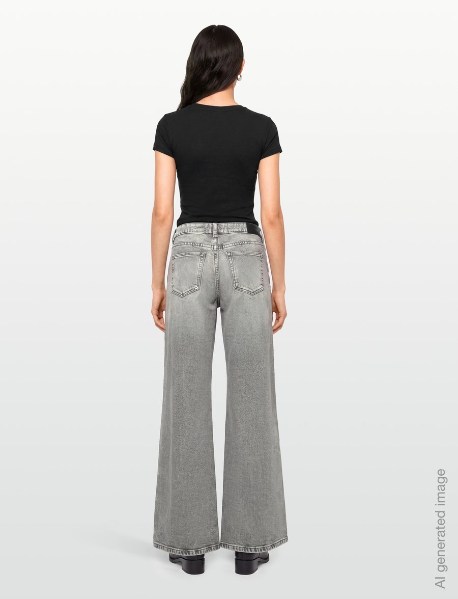 Gina Tricot - Rebel low wide jeans - hosen mit weitem bein - lt grey - 4