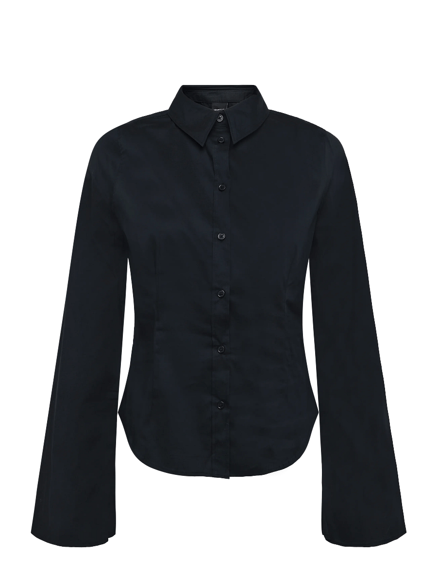 Gina Tricot - Shaped shirt - langærmede skjorter - black (9000) - 0