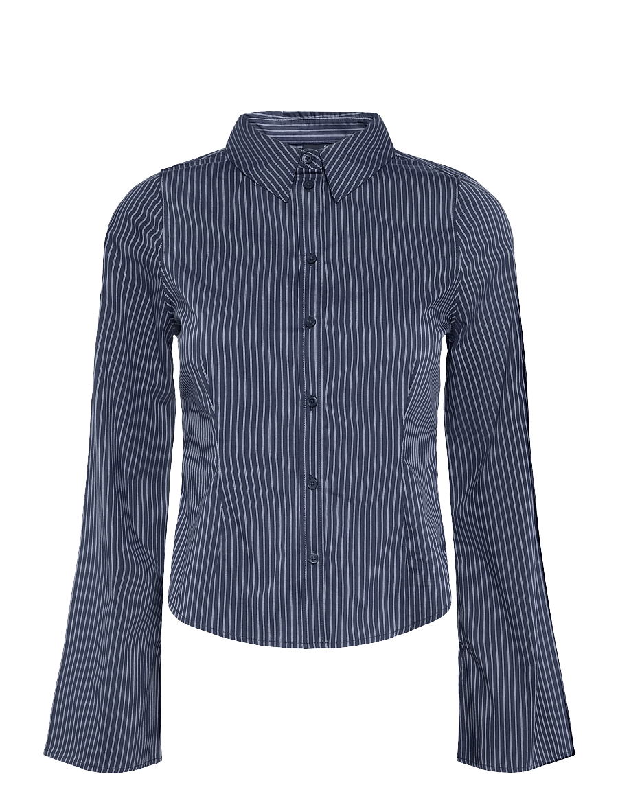 Gina Tricot - Shaped shirt - langærmede skjorter - navy pinstripe - 0