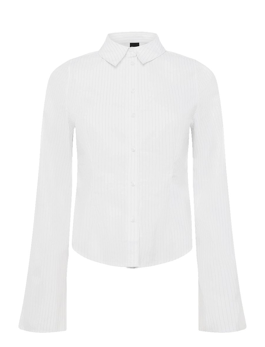Gina Tricot - Shaped shirt - langärmlige hemden - white/stripe (1038) - 0