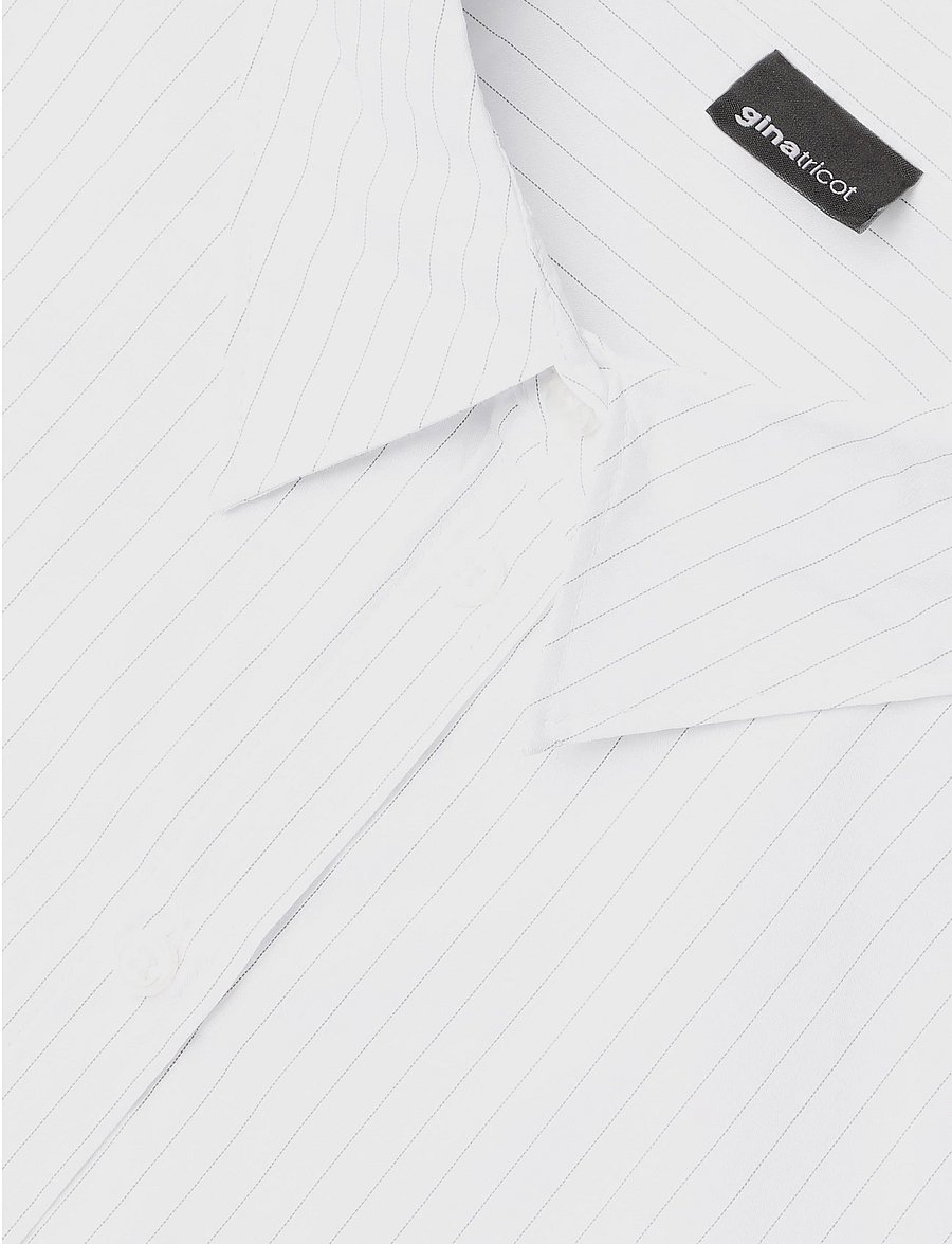 Gina Tricot - Shaped shirt - langärmlige hemden - white/stripe (1038) - 2