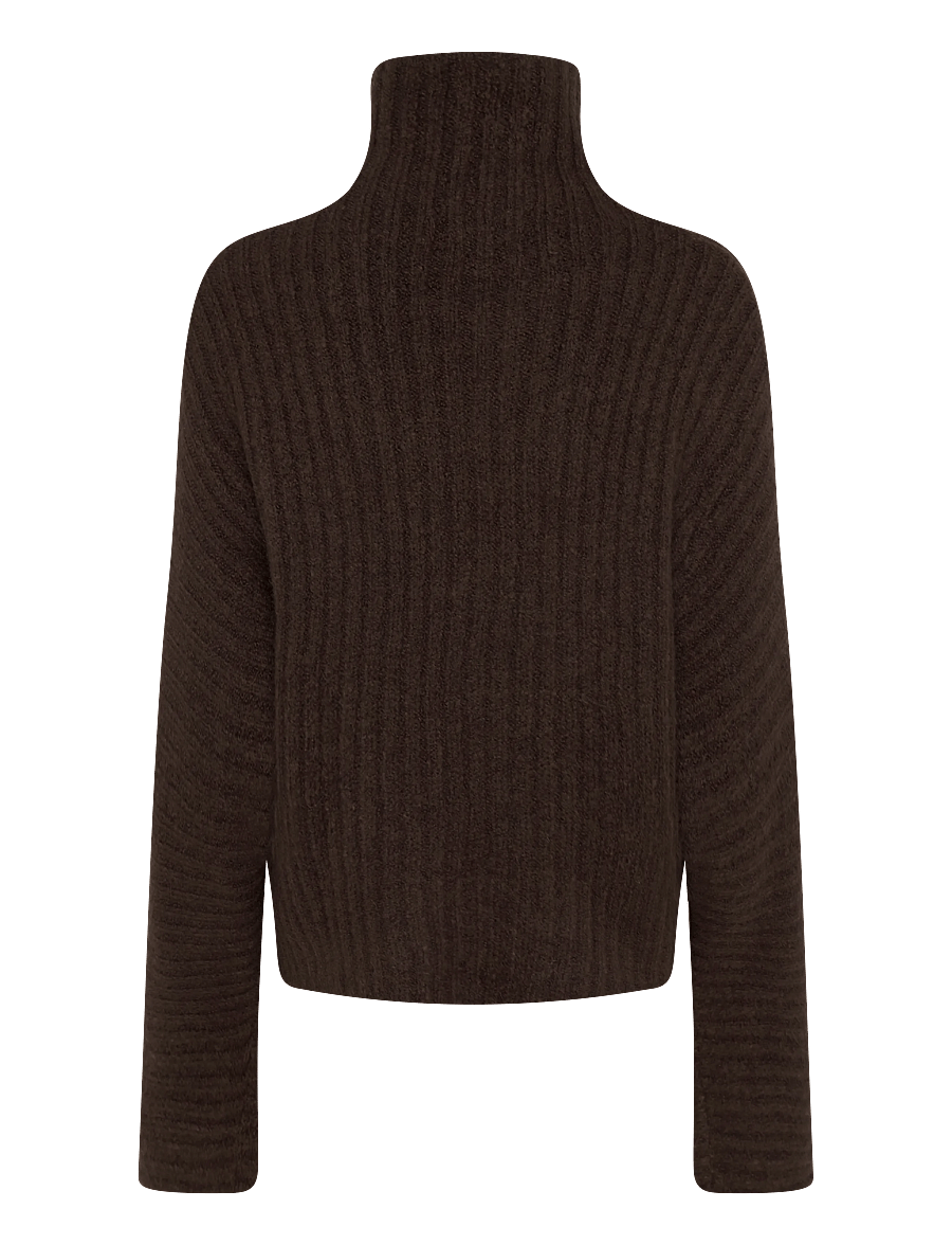 Gina Tricot - Knitted turtleneck sweater - kampsunid - chocolate brown (7085) - 1