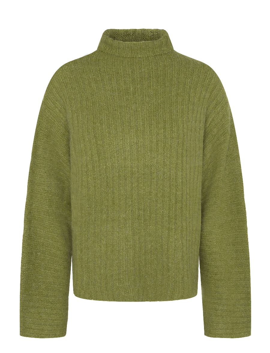 Gina Tricot - Knitted turtleneck sweater - kampsunid - spinach green - 0