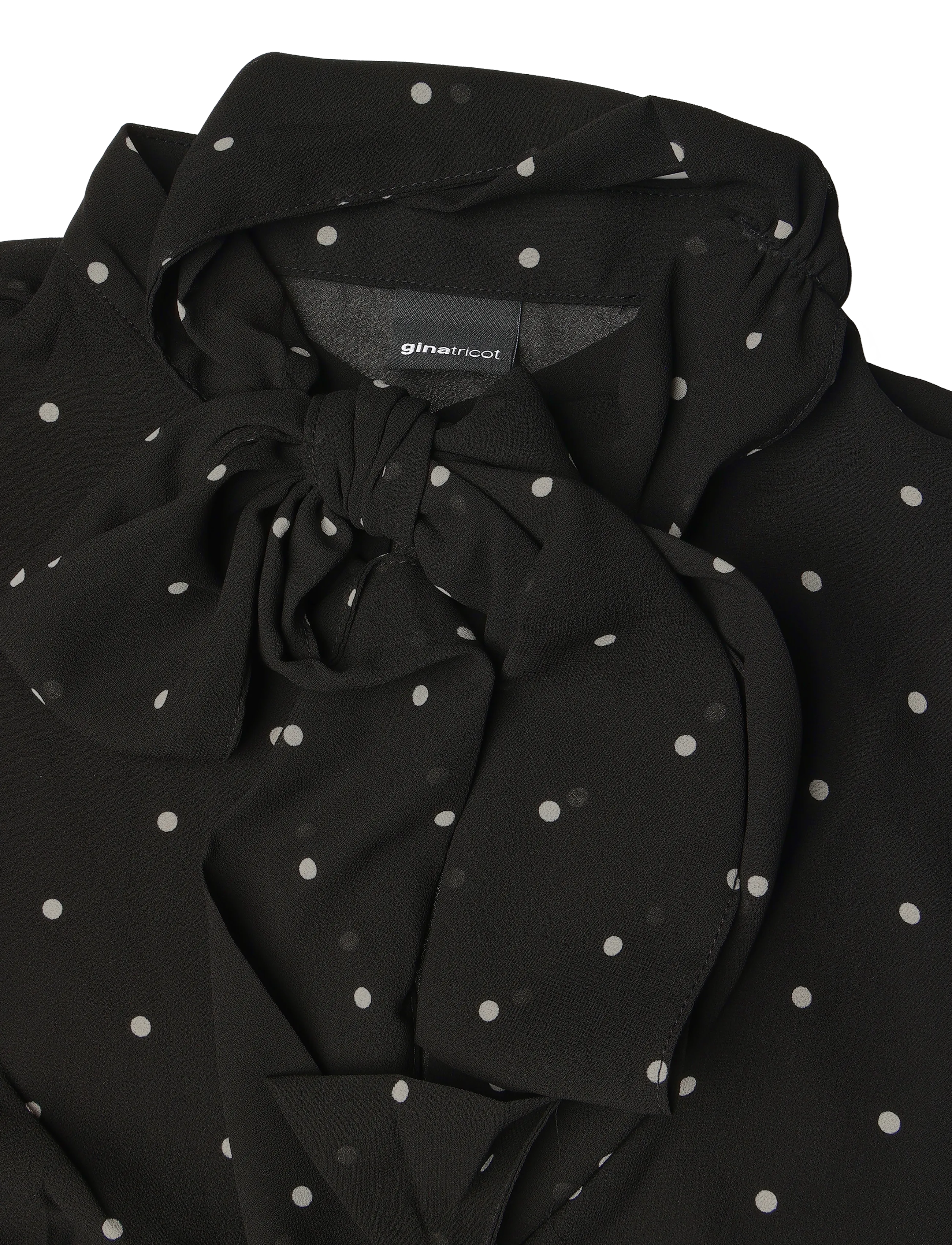 Gina Tricot - Chiffon blouse - långärmade blusar - black/white dot (9726) - 2