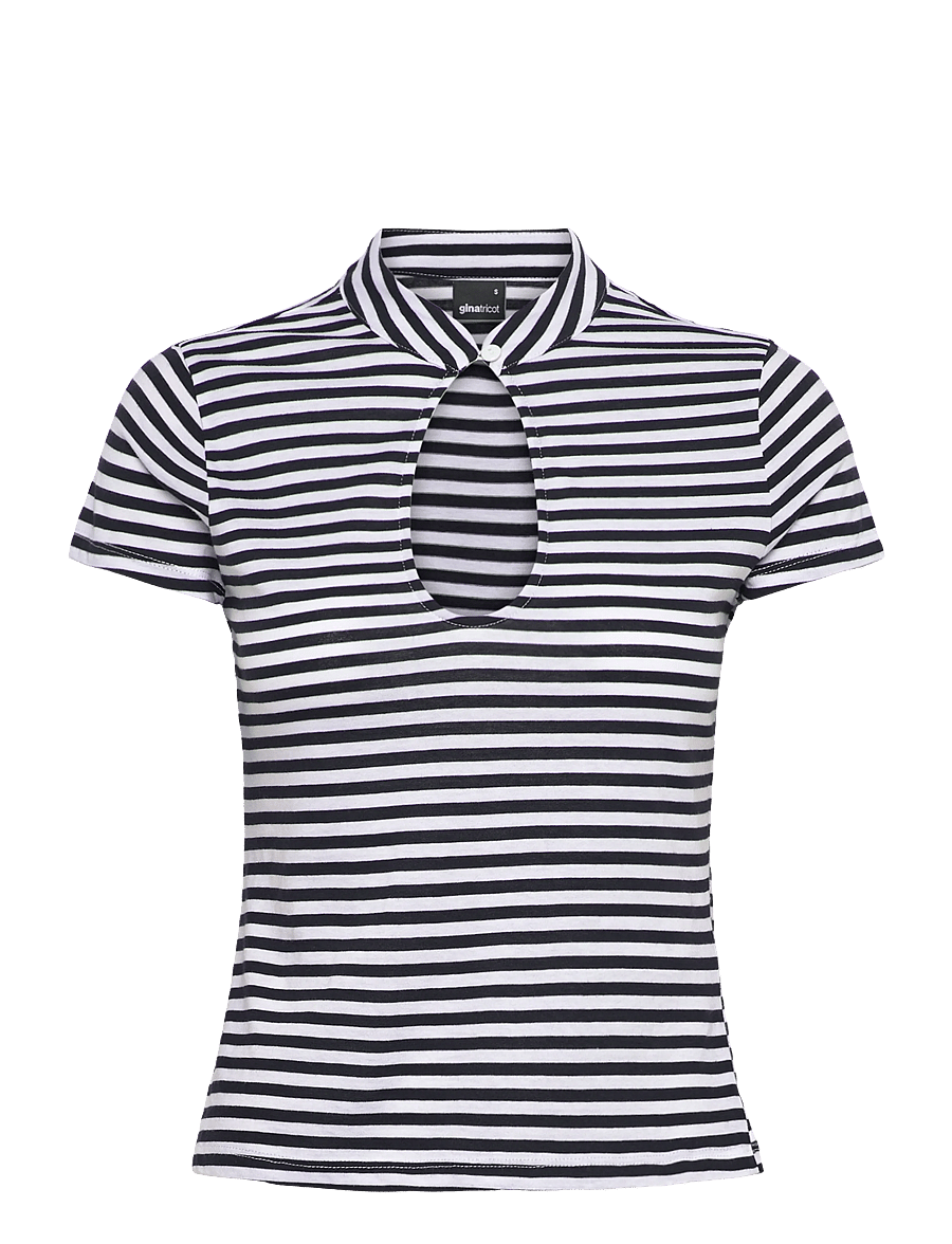 Gina Tricot - Keyhole top - poloshirts - stripe (1057) - 0