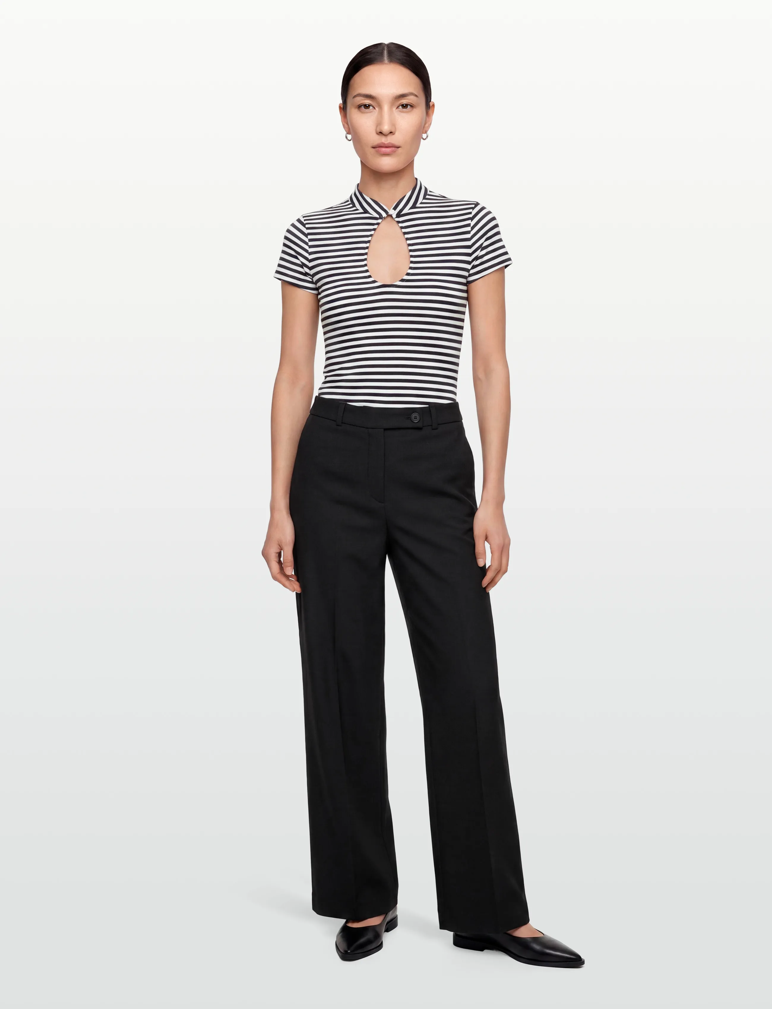 Gina Tricot Keyhole top - T-shirts & Toppe - STRIPE (1057) / multi